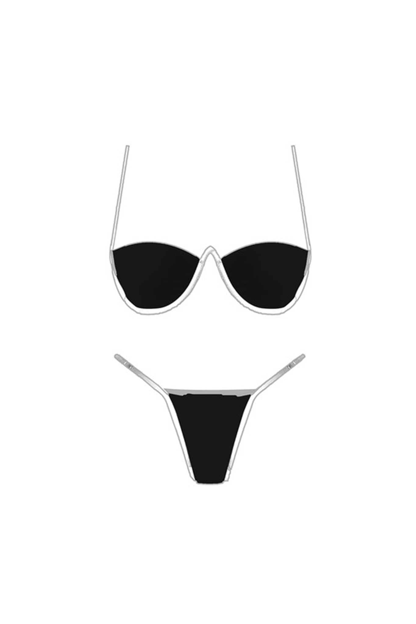 Monaco Bikini Top Black/White by Selfie Leslie Australia