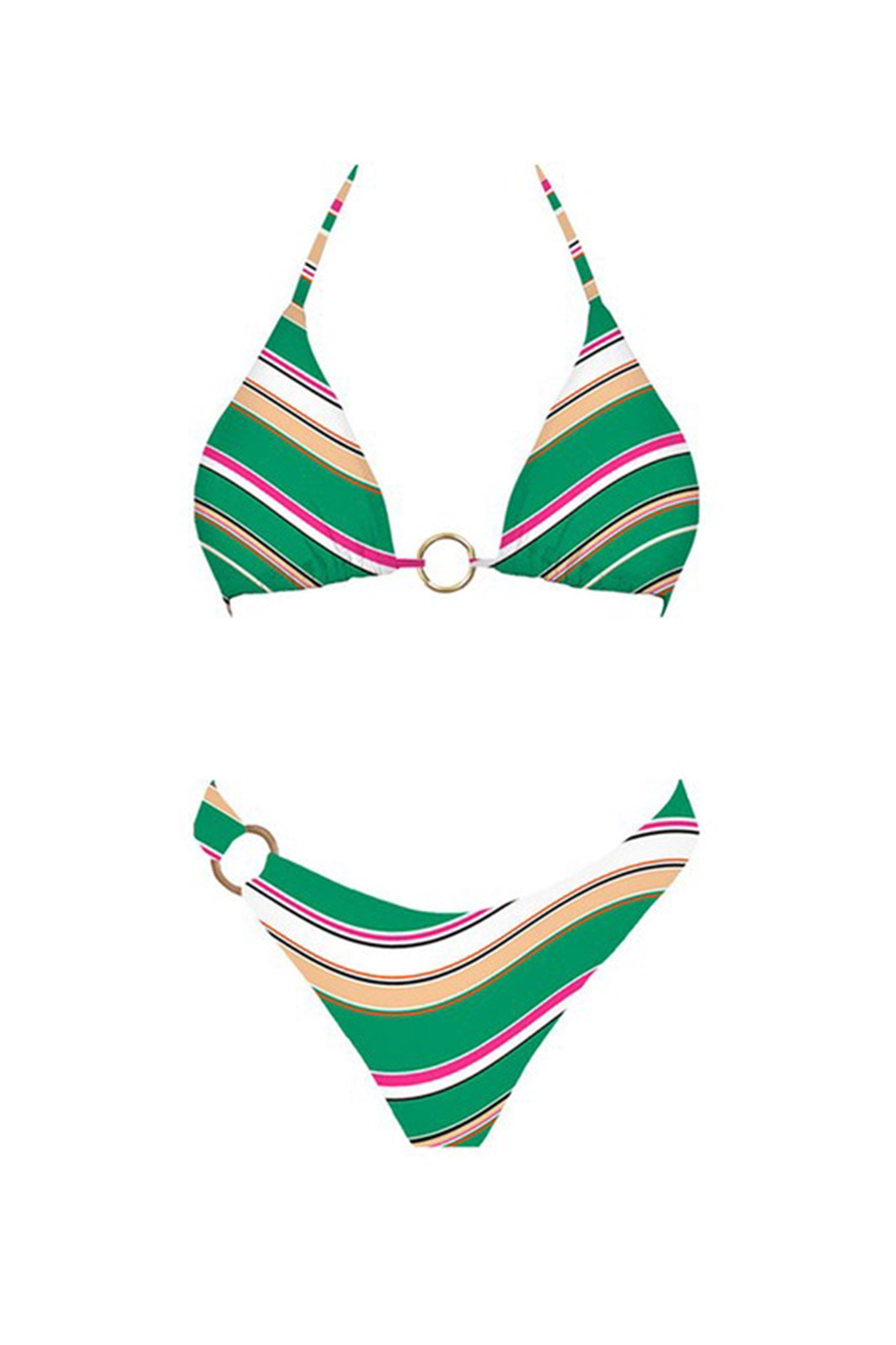 Daytona Bikini Bottom Green Stripes by Selfie Leslie Australia