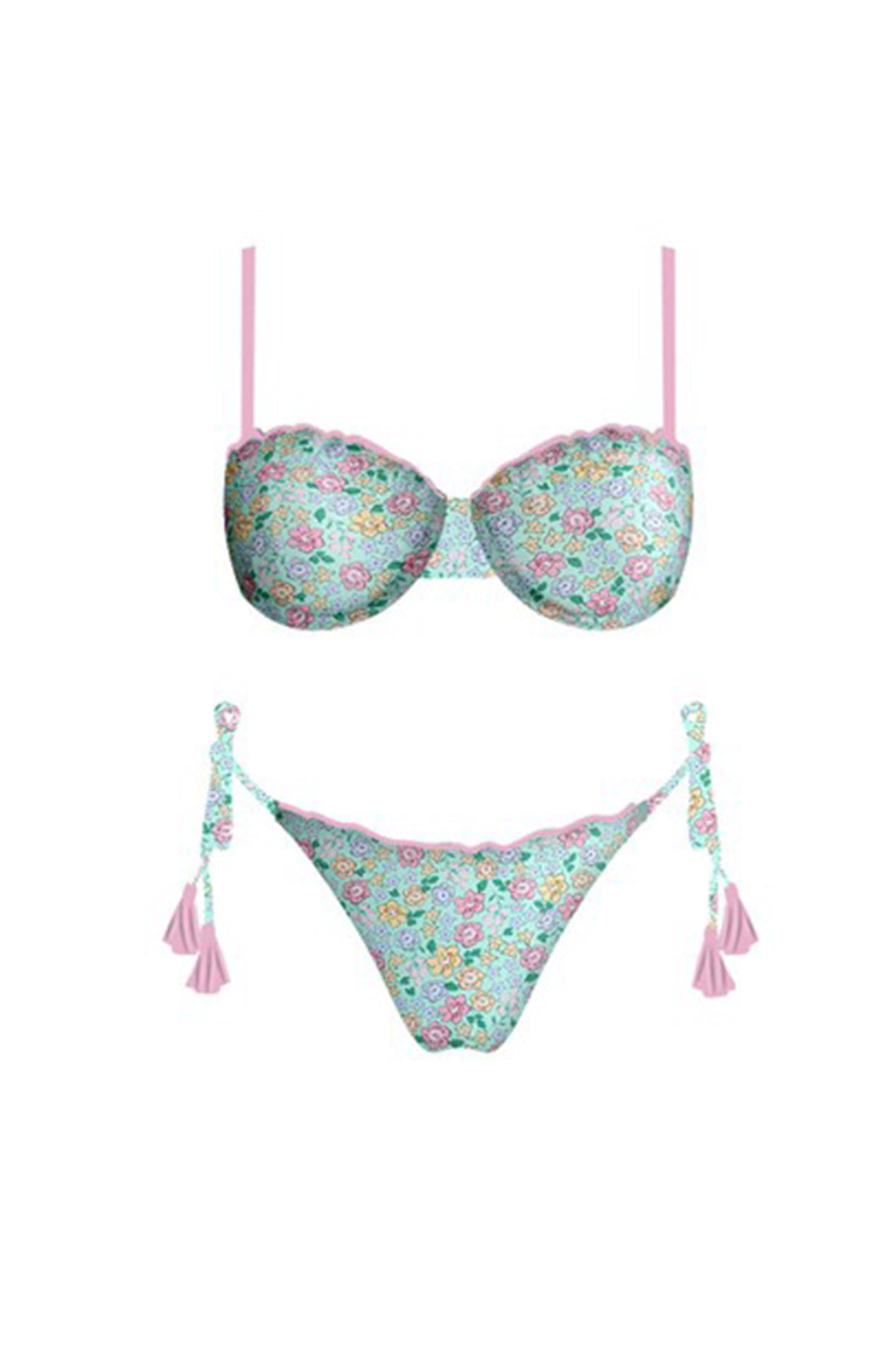 French Riviera Bikini Bottom Green Floral by Selfie Leslie Australia