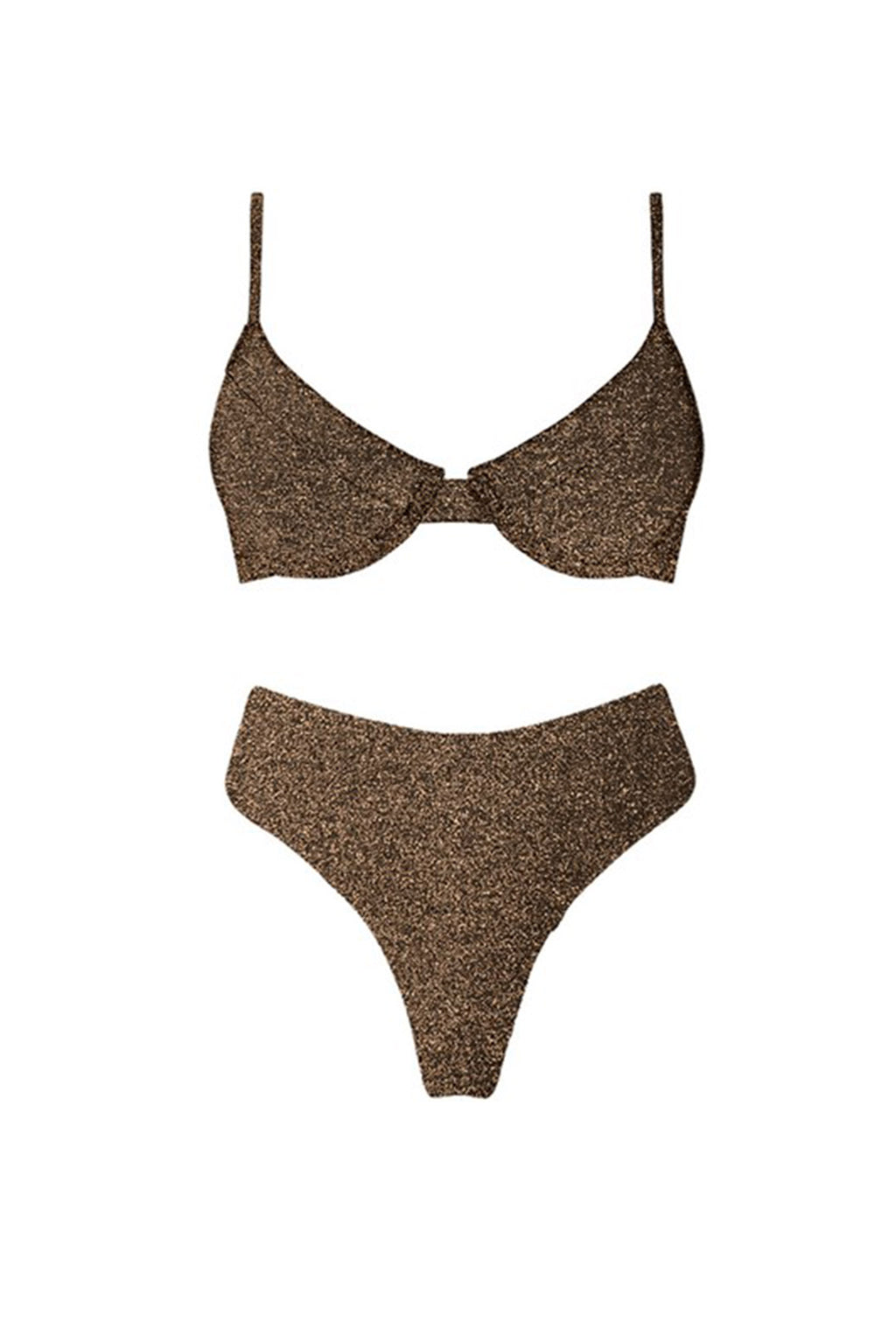 Zuma High Waist Bikini Bottom Brown by Selfie Leslie Australia