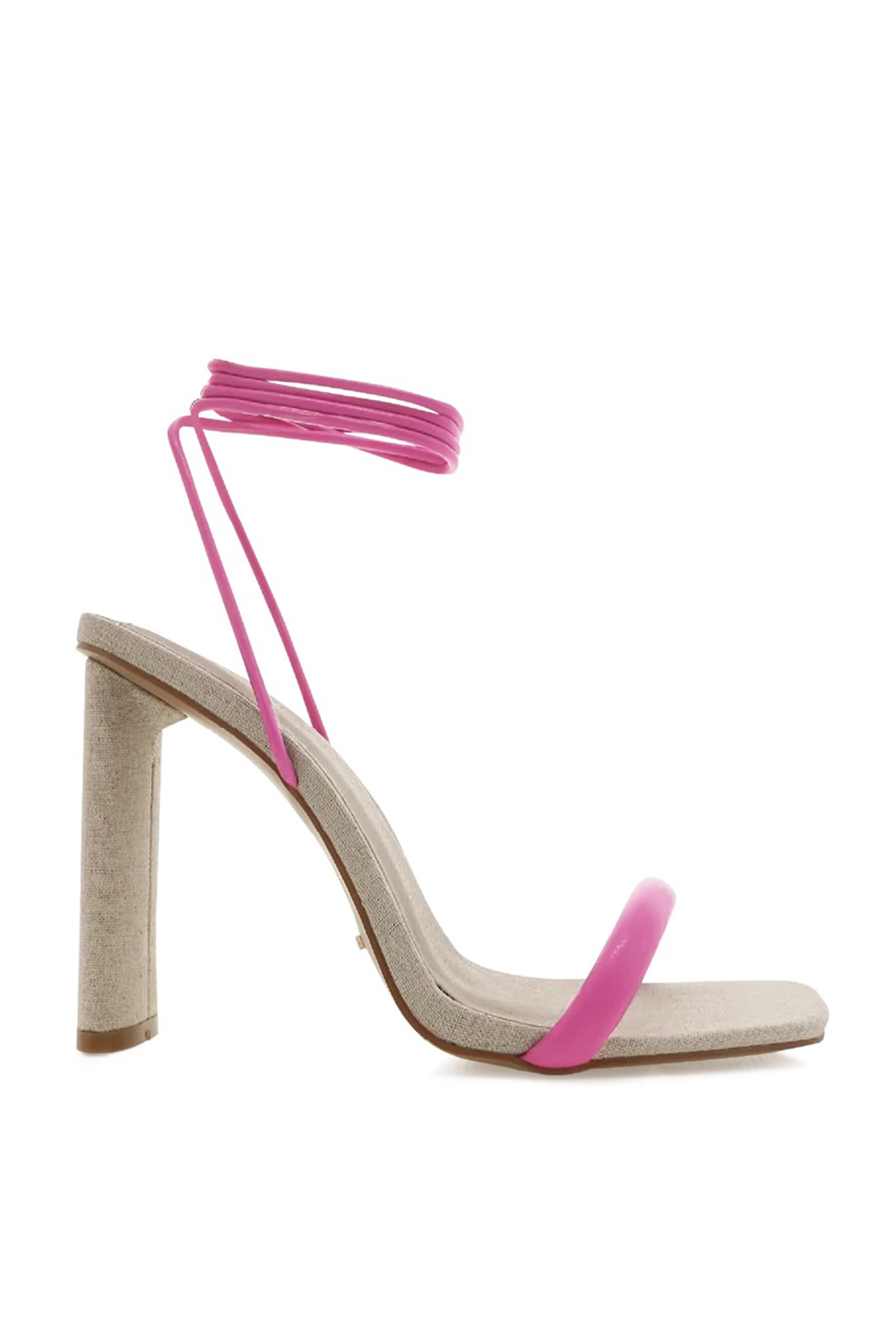 Billini Payson High Block Heel Linen Pink by Selfie Leslie