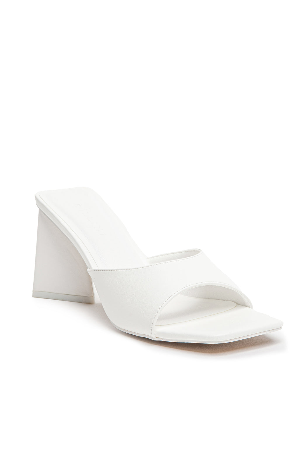 Billini Gracen Triangle Block Heel White by Selfie Leslie