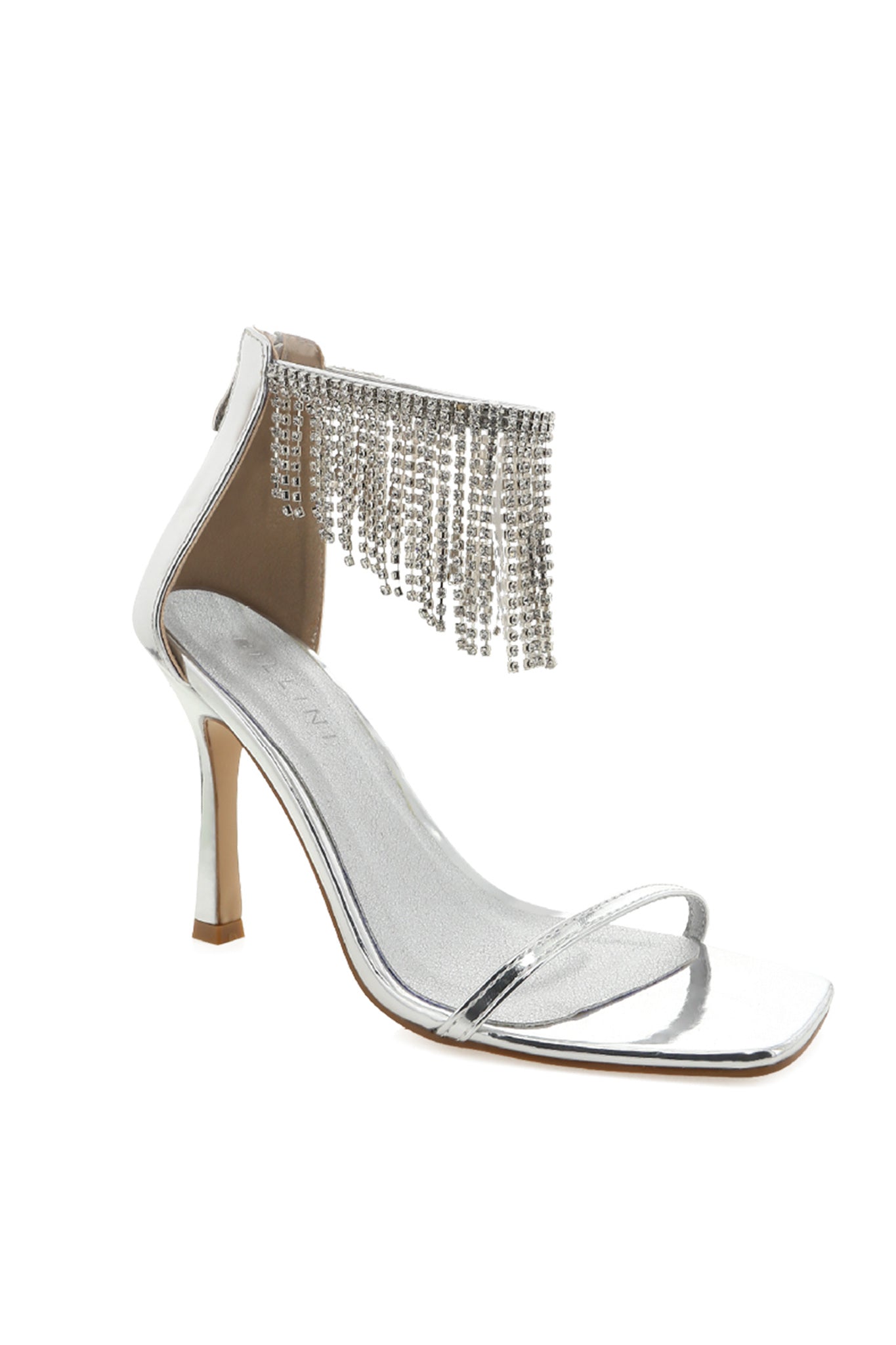 Billini Barlow High Stiletto Heel Diamante Silver by Selfie Leslie Australia