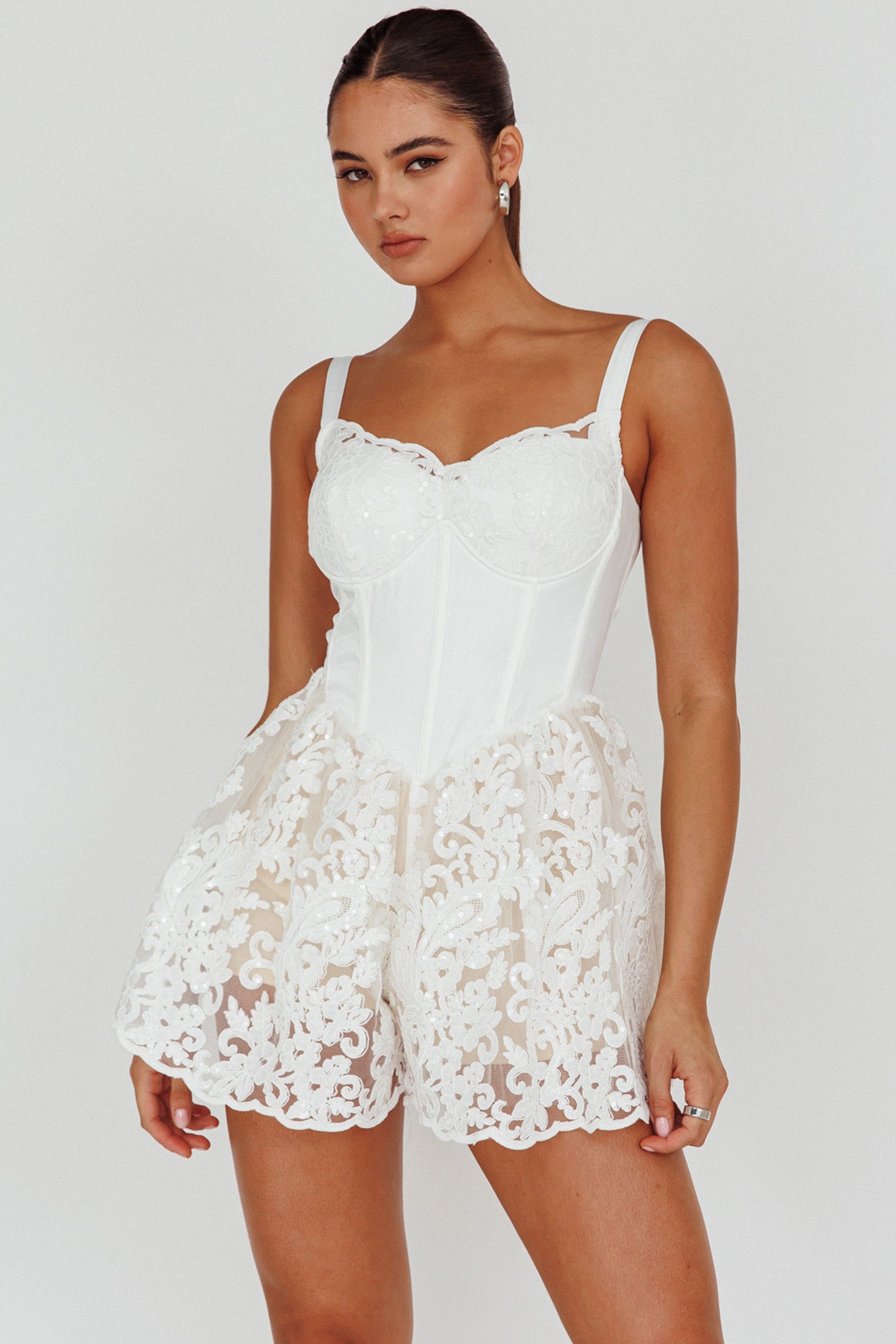 Georgia May Lace Romper White by Selfie Leslie Australia