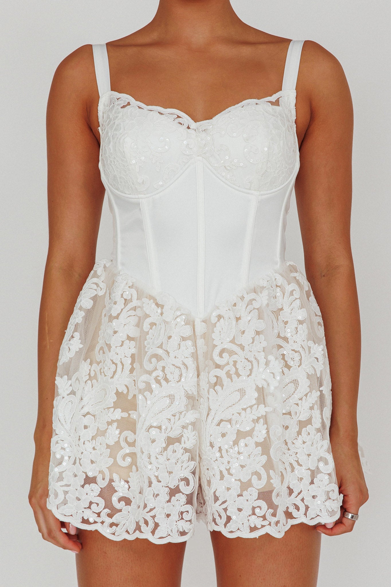 Georgia May Lace Romper White by Selfie Leslie Australia