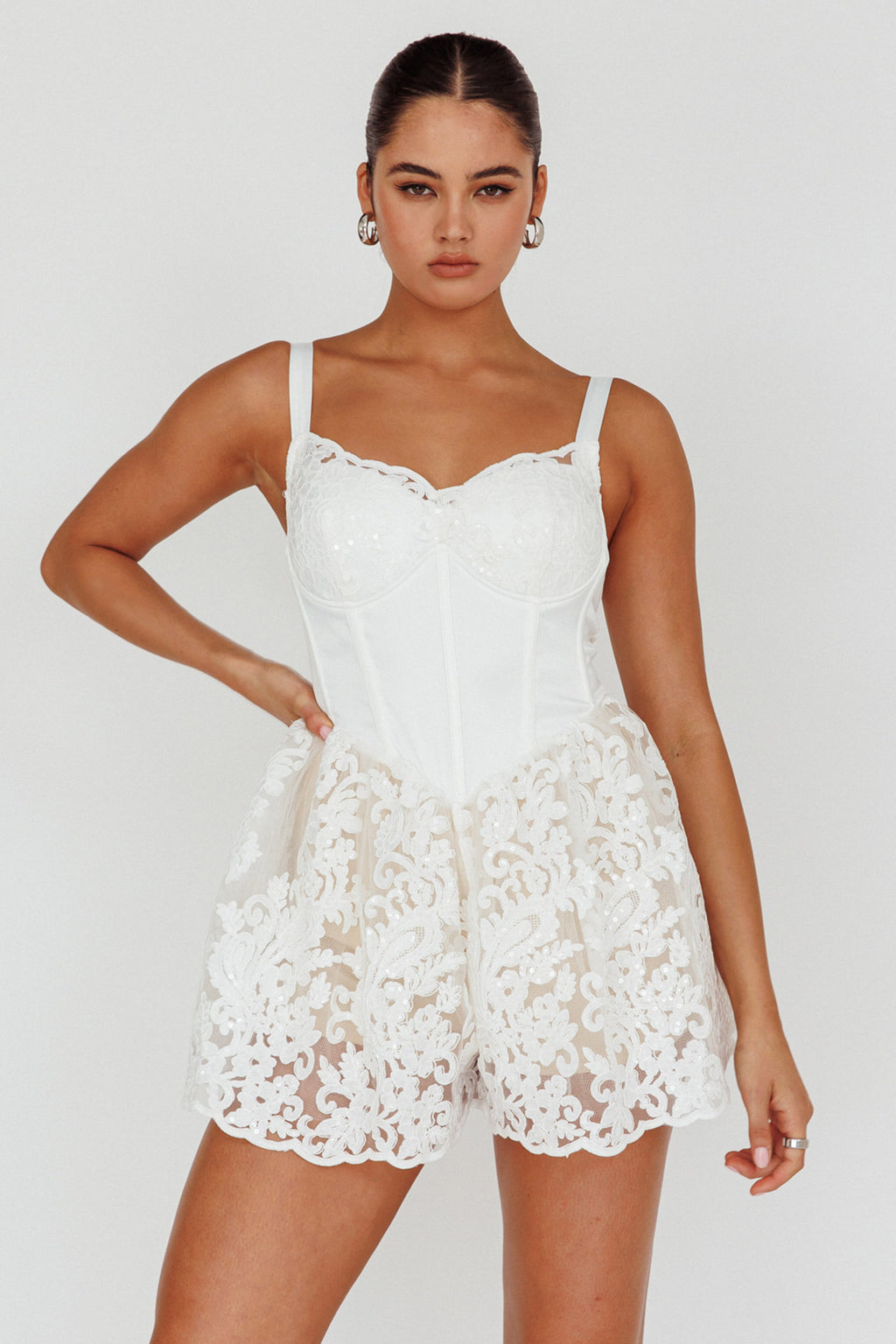 Georgia May Lace Romper White by Selfie Leslie Australia