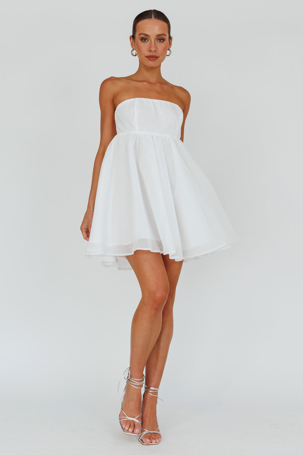 Solis Strapless Baby Doll Mini Dress White by Selfie Leslie Australia
