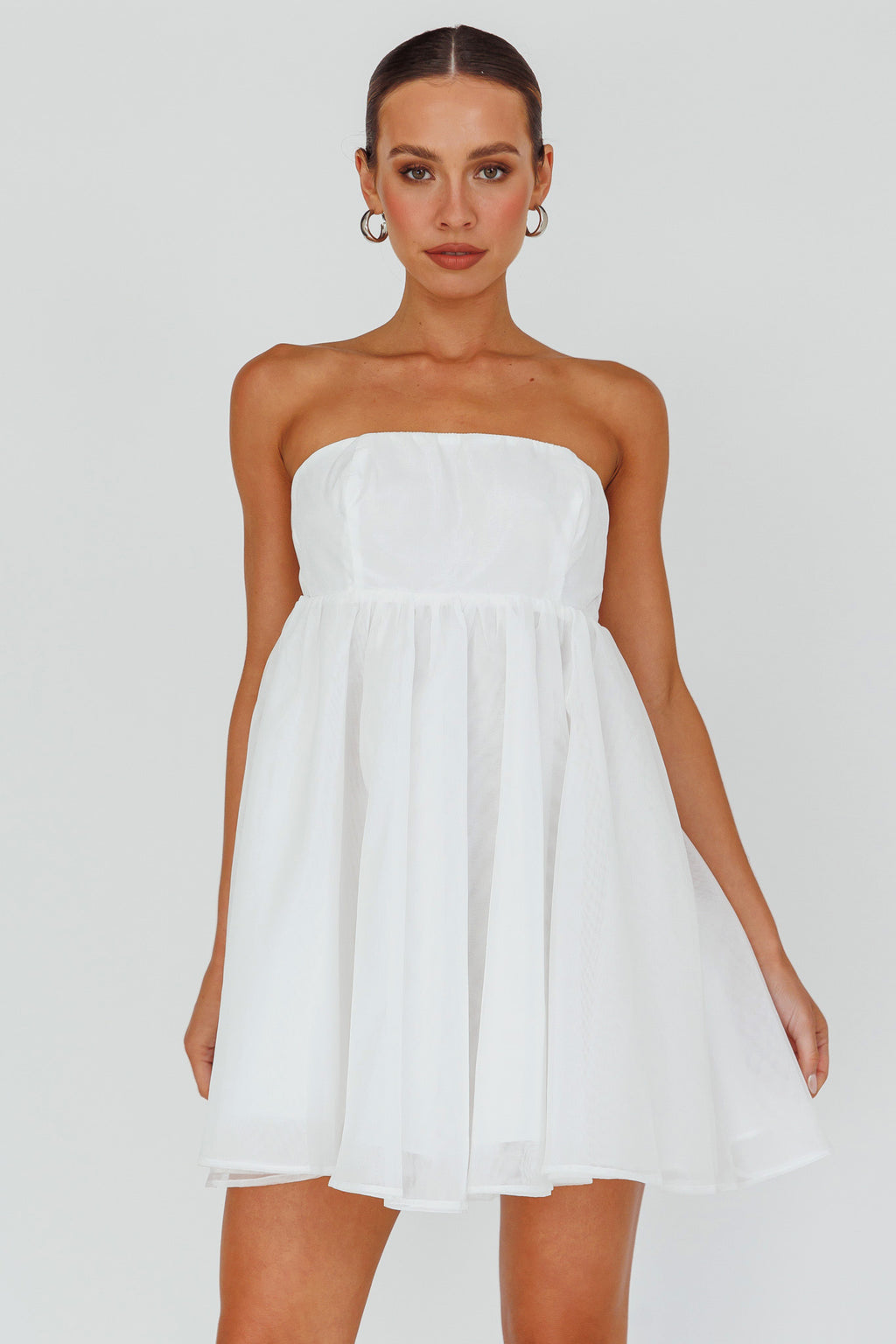 Solis Strapless Baby Doll Mini Dress White by Selfie Leslie Australia