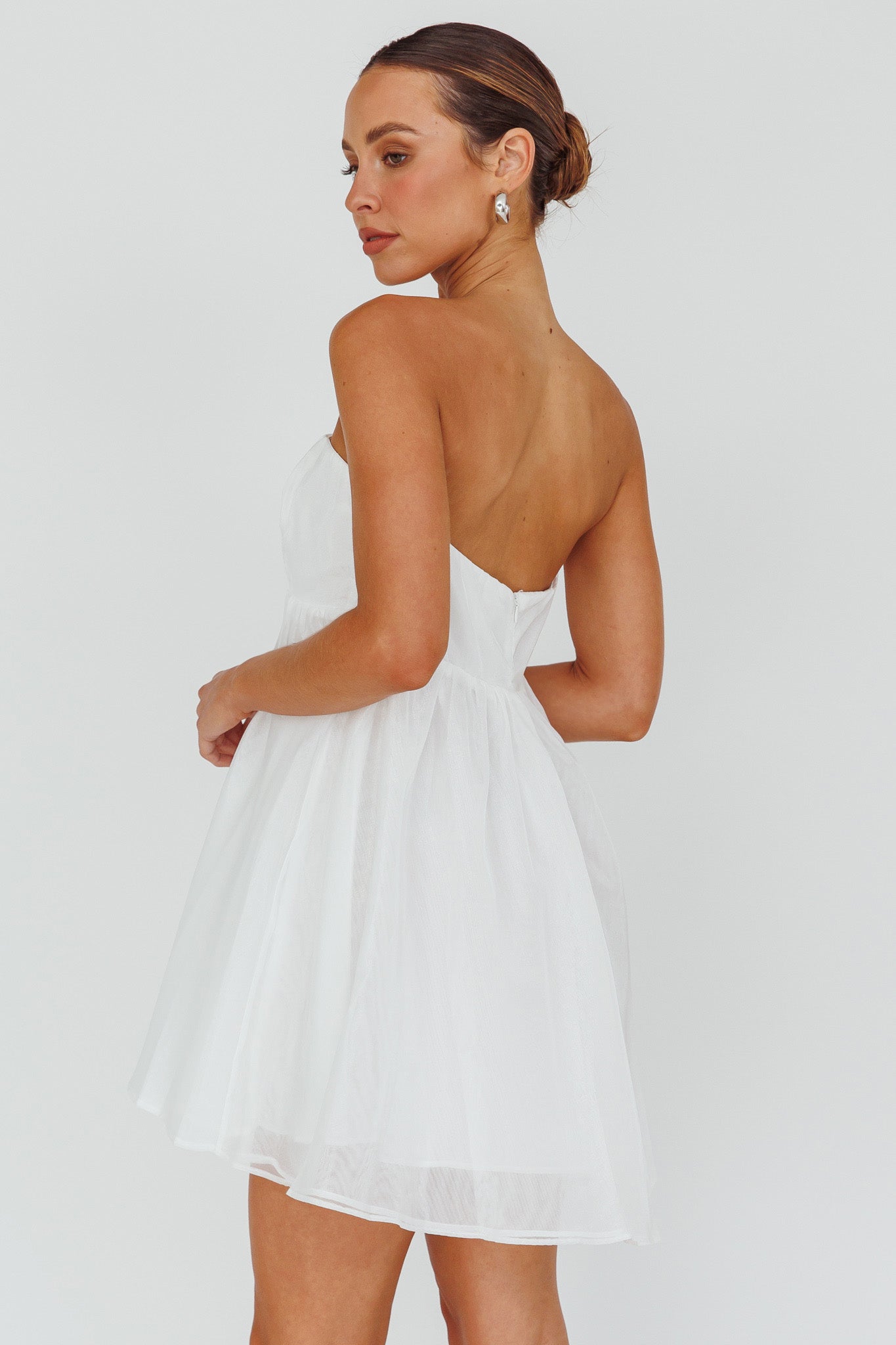 Solis Strapless Baby Doll Mini Dress White by Selfie Leslie Australia