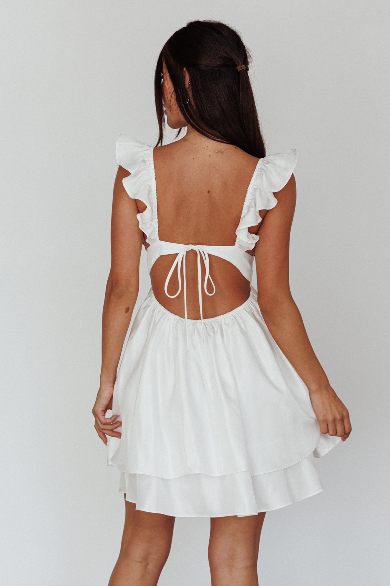 Siren Song Frill Strap Mini Dress White by Selfie Leslie Australia