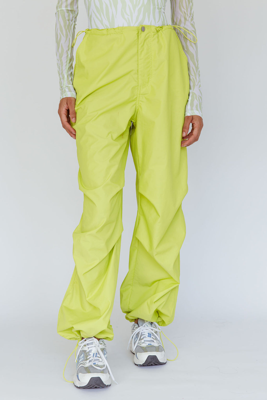 Break Dance Wide Leg Drawstring Pants Lime by Selfie Leslie Australia