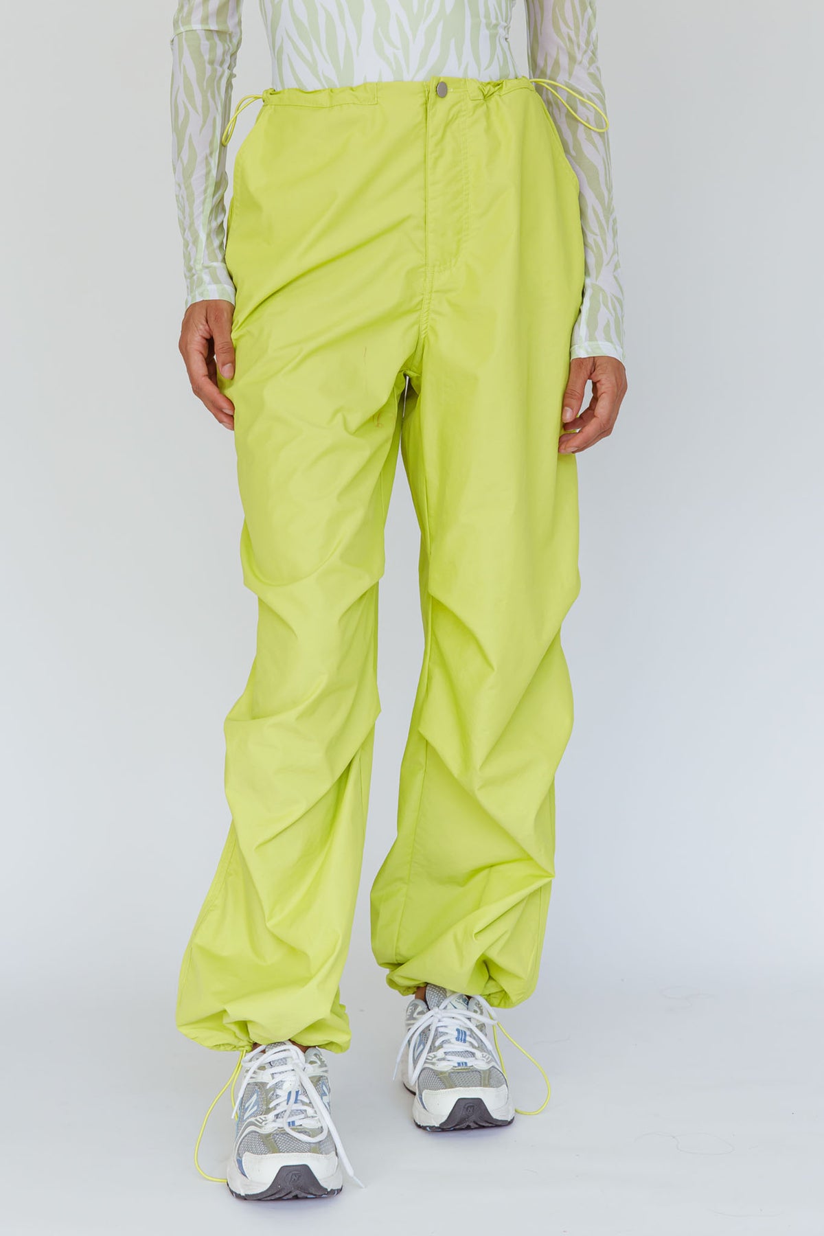 Break Dance Wide Leg Drawstring Pants Lime by Selfie Leslie Australia