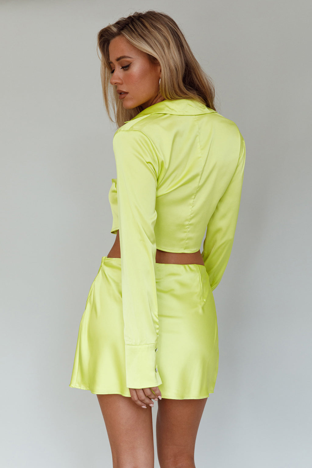 Geena Crystal Button Top Lime by Selfie Leslie Australia