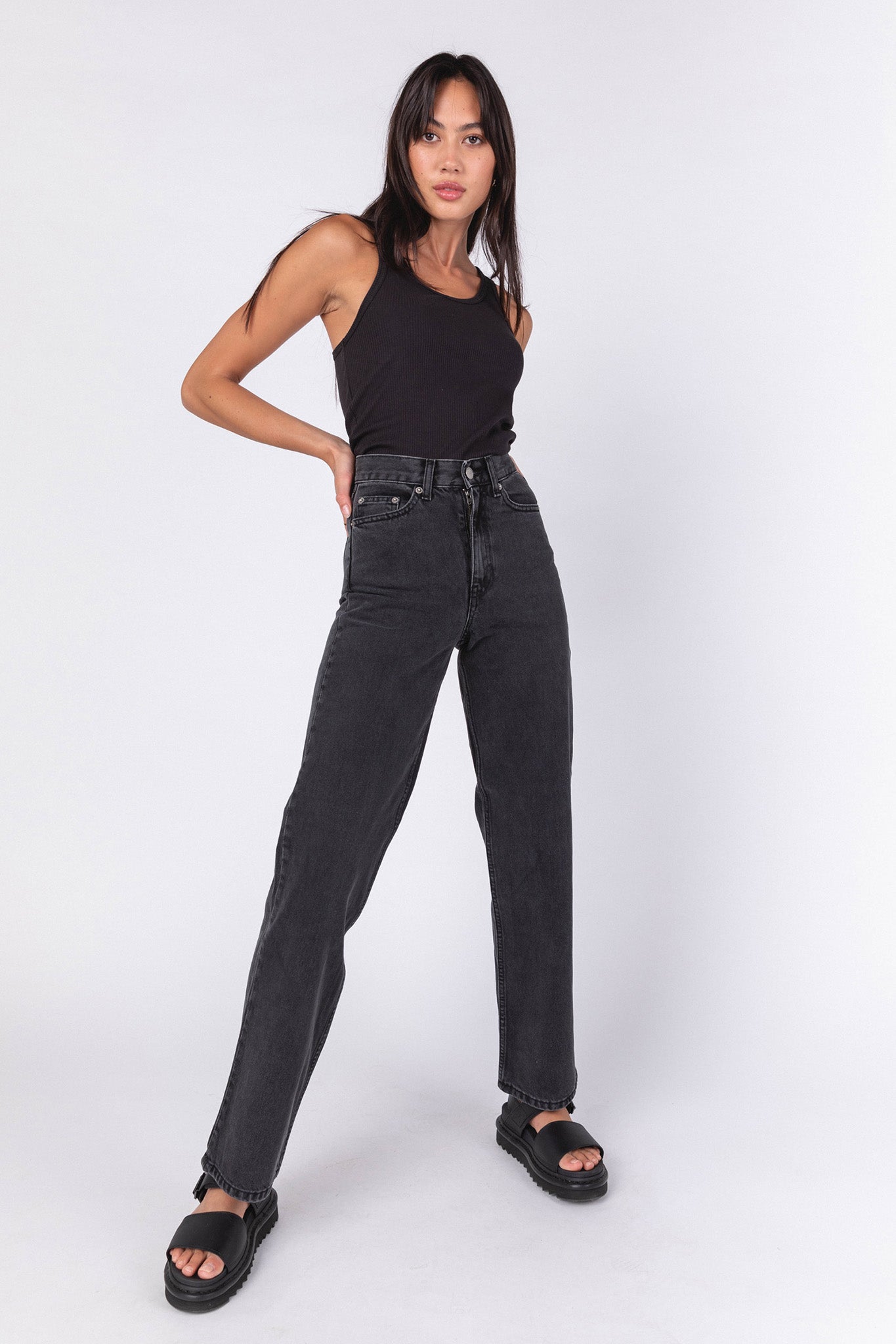 Dr Denim Echo Jeans Concrete Black by Selfie Leslie Australia