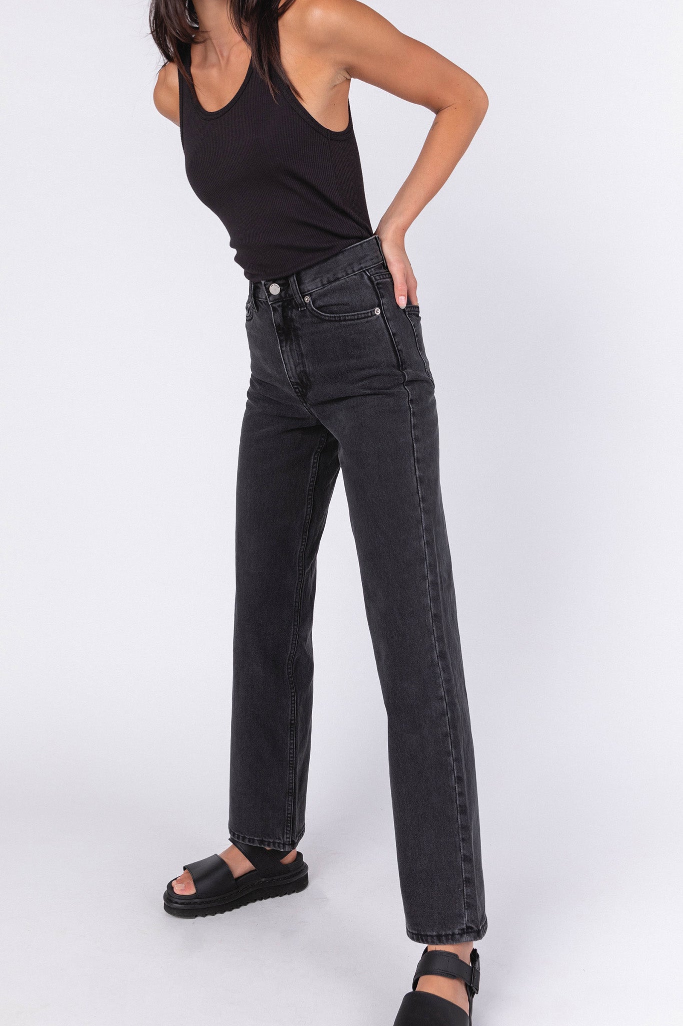 Dr Denim Echo Jeans Concrete Black by Selfie Leslie Australia