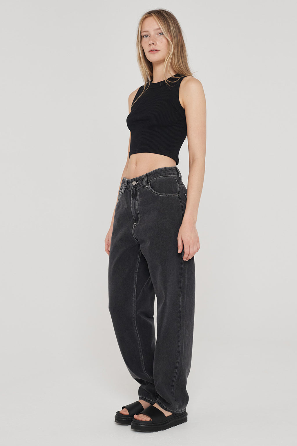 Dr Denim Faye Worker Concrete Black by Selfie Leslie Australia