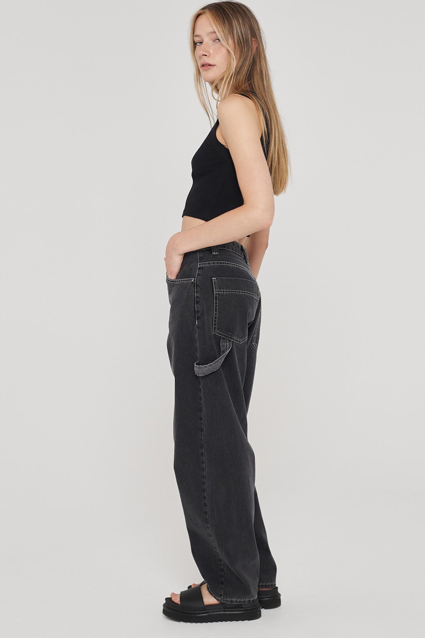 Dr Denim Faye Worker Concrete Black by Selfie Leslie Australia