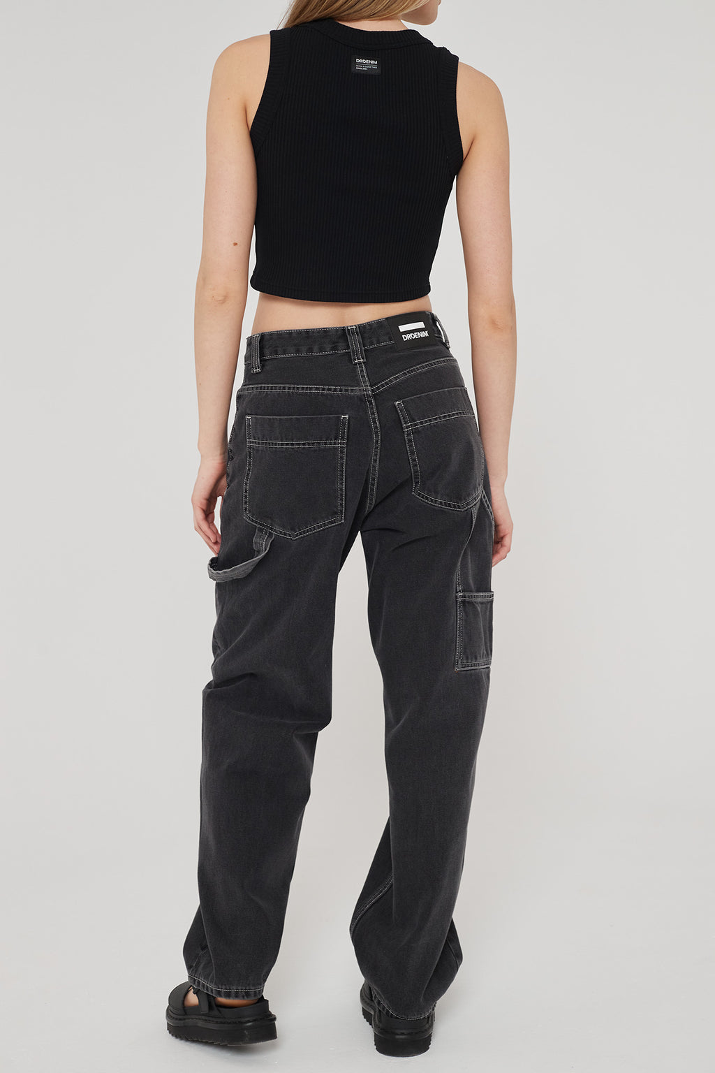 Dr Denim Faye Worker Concrete Black by Selfie Leslie Australia