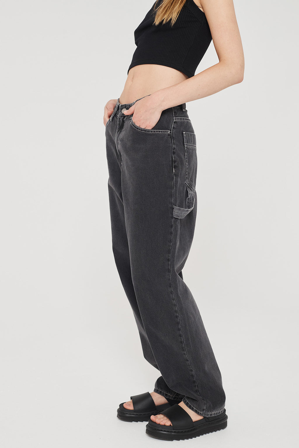 Dr Denim Faye Worker Concrete Black by Selfie Leslie Australia