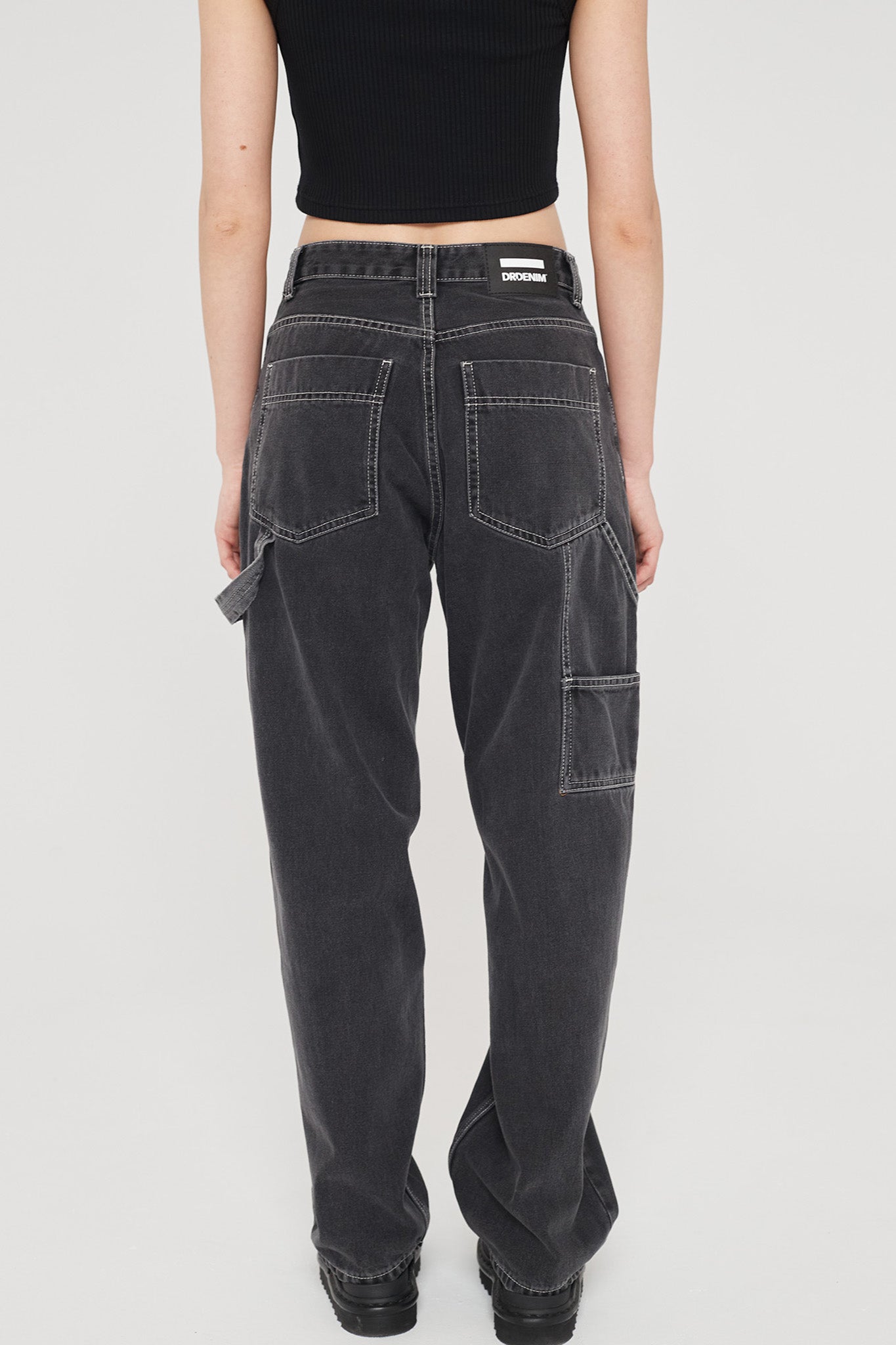 Dr Denim Faye Worker Concrete Black by Selfie Leslie Australia