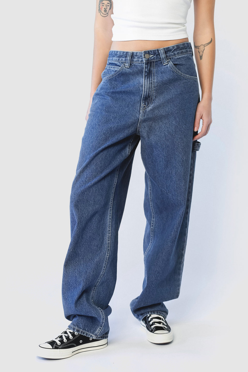 Dr Denim Faye Worker Pebble Mid Stone by Selfie Leslie Australia