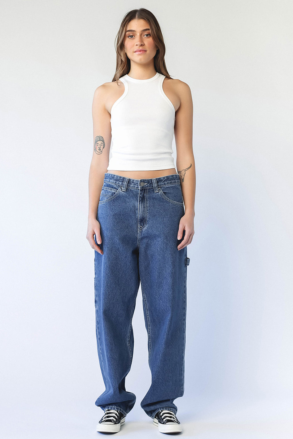 Dr Denim Faye Worker Pebble Mid Stone by Selfie Leslie Australia