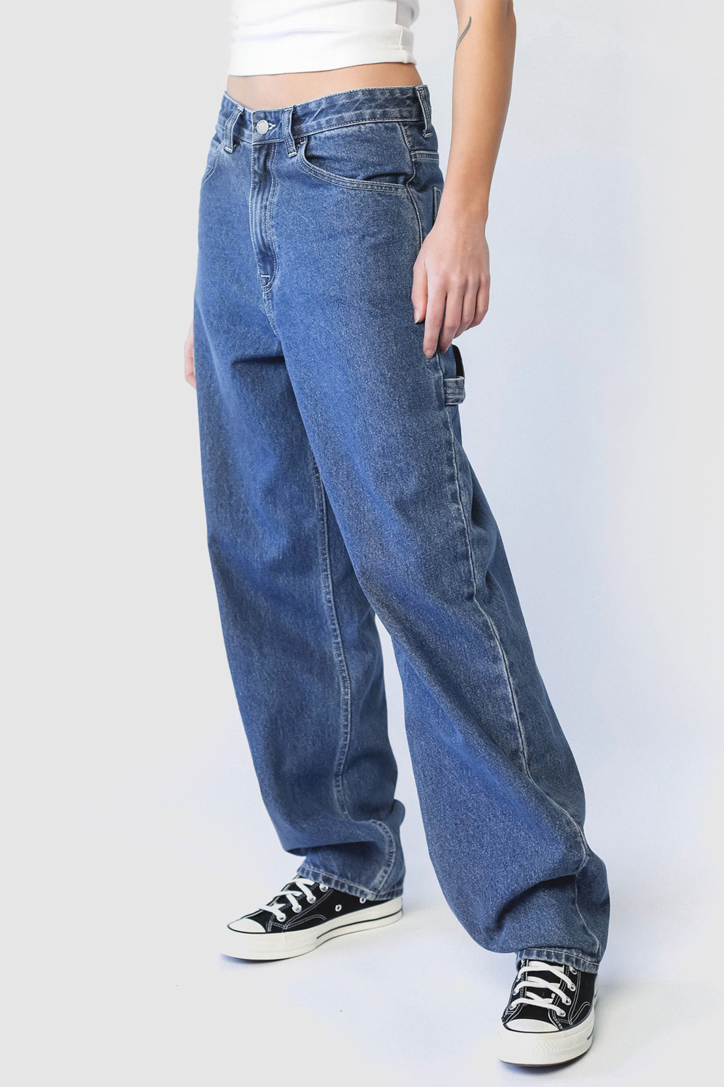 Dr Denim Faye Worker Pebble Mid Stone by Selfie Leslie Australia