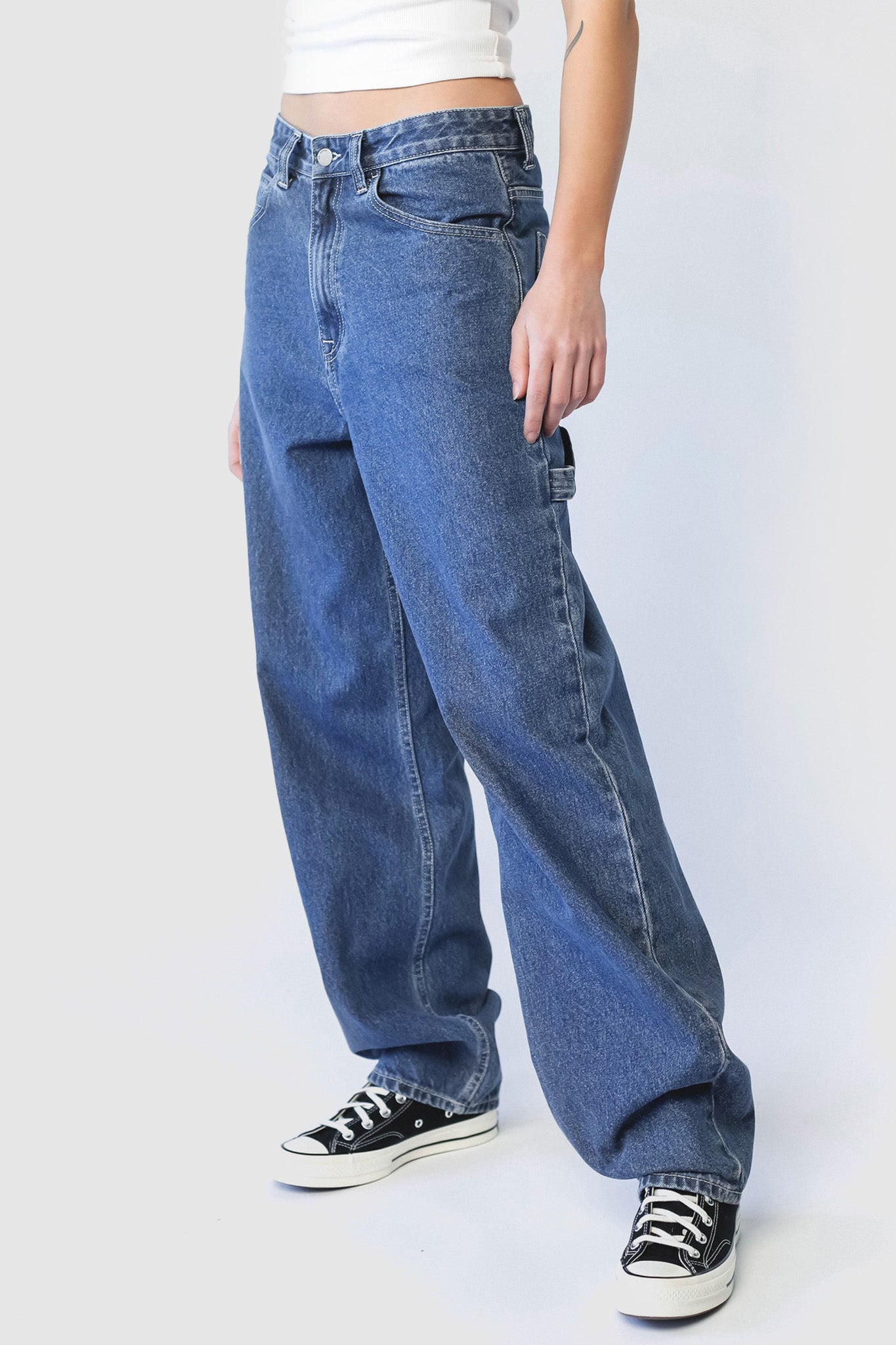 Dr Denim Faye Worker Pebble Mid Stone by Selfie Leslie Australia