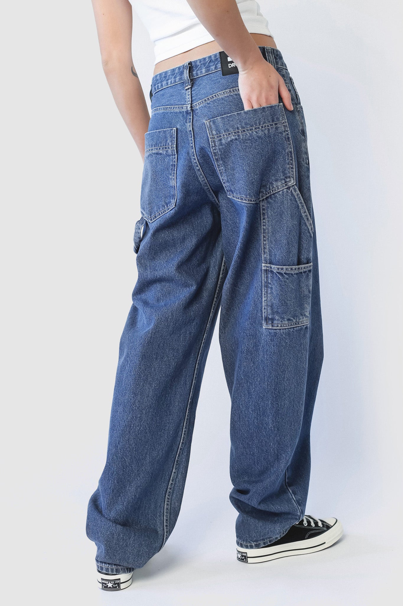 Dr Denim Faye Worker Pebble Mid Stone by Selfie Leslie Australia