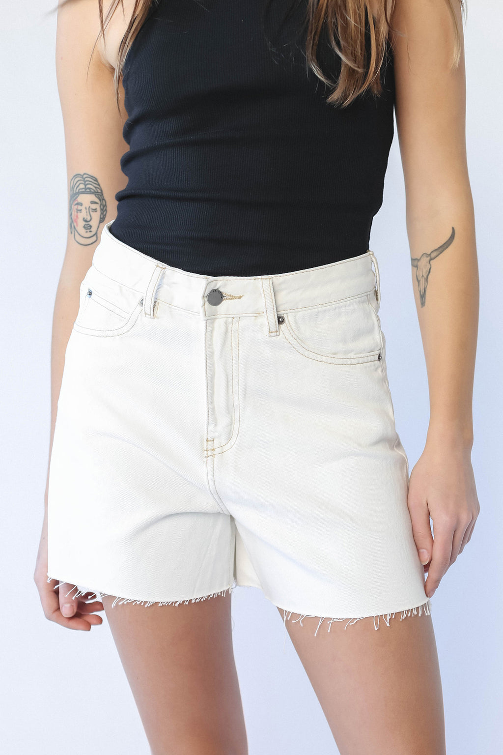 Dr Denim Nora Shorts Light Ecru by Selfie Leslie Australia