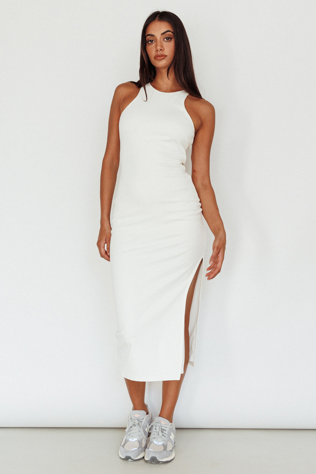 Voyage Racerback Midi Dress White by Selfie Leslie Australia