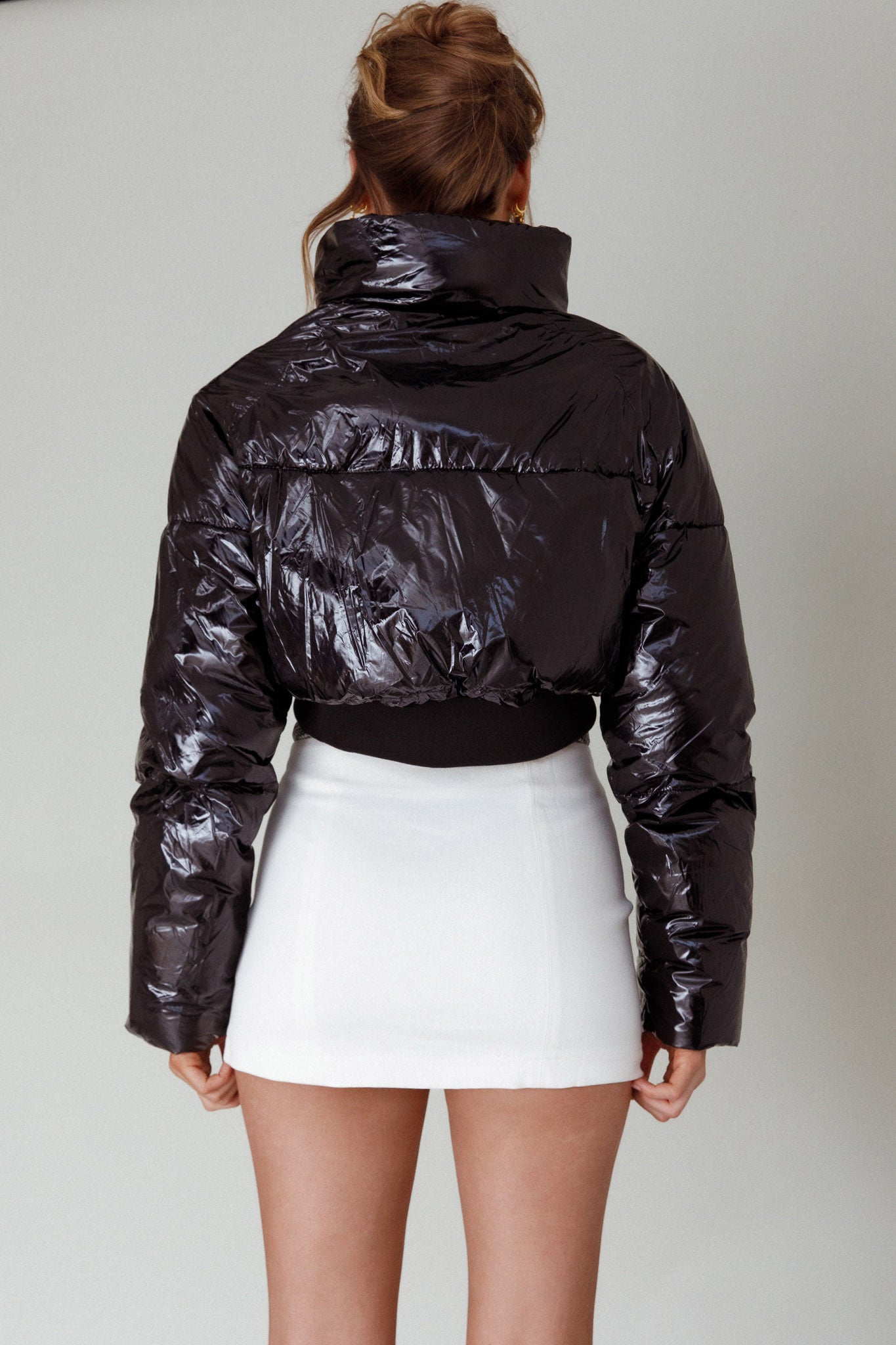 Eadie Crop Puffer Jacket Black by Selfie Leslie Australia