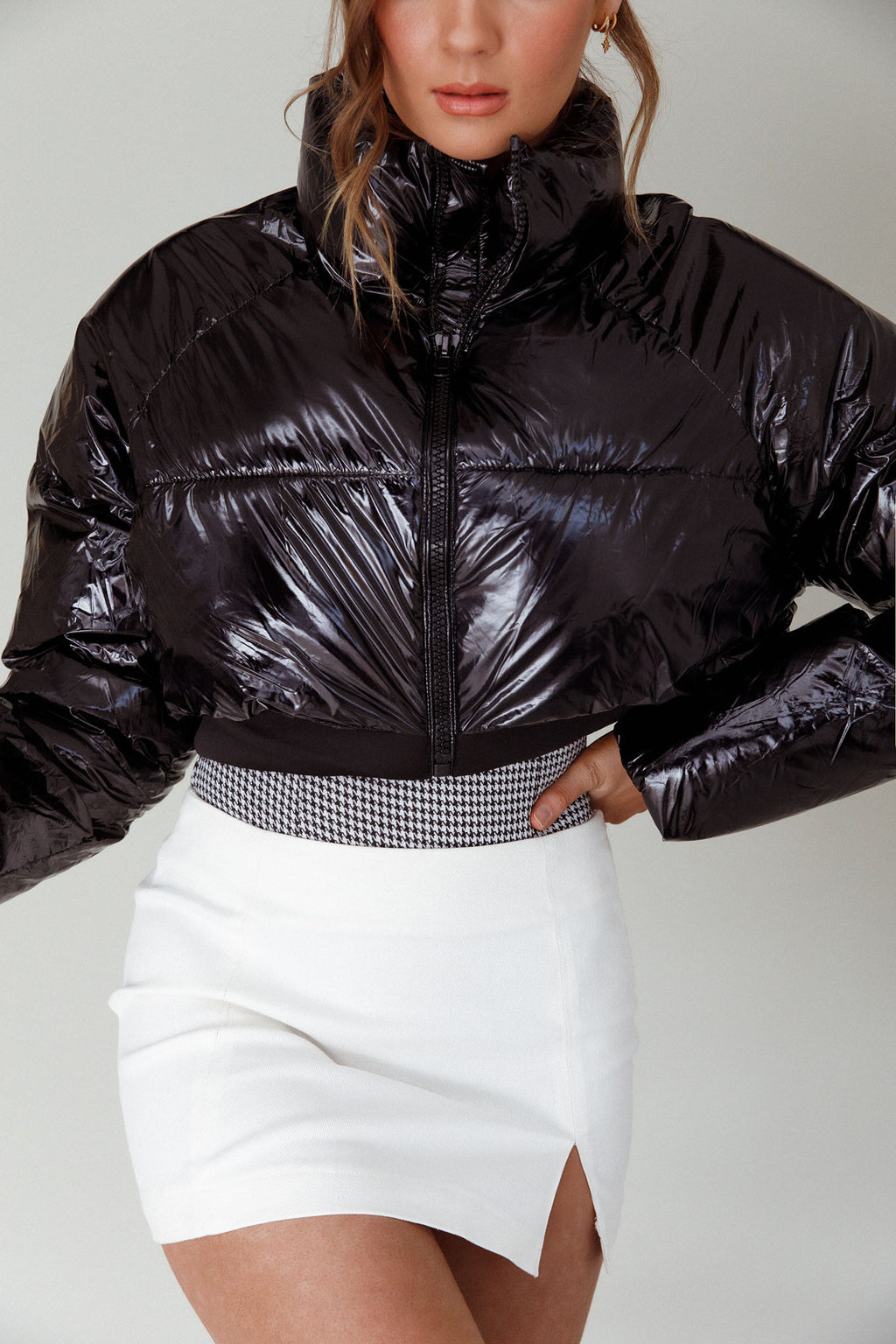 Eadie Crop Puffer Jacket Black by Selfie Leslie Australia
