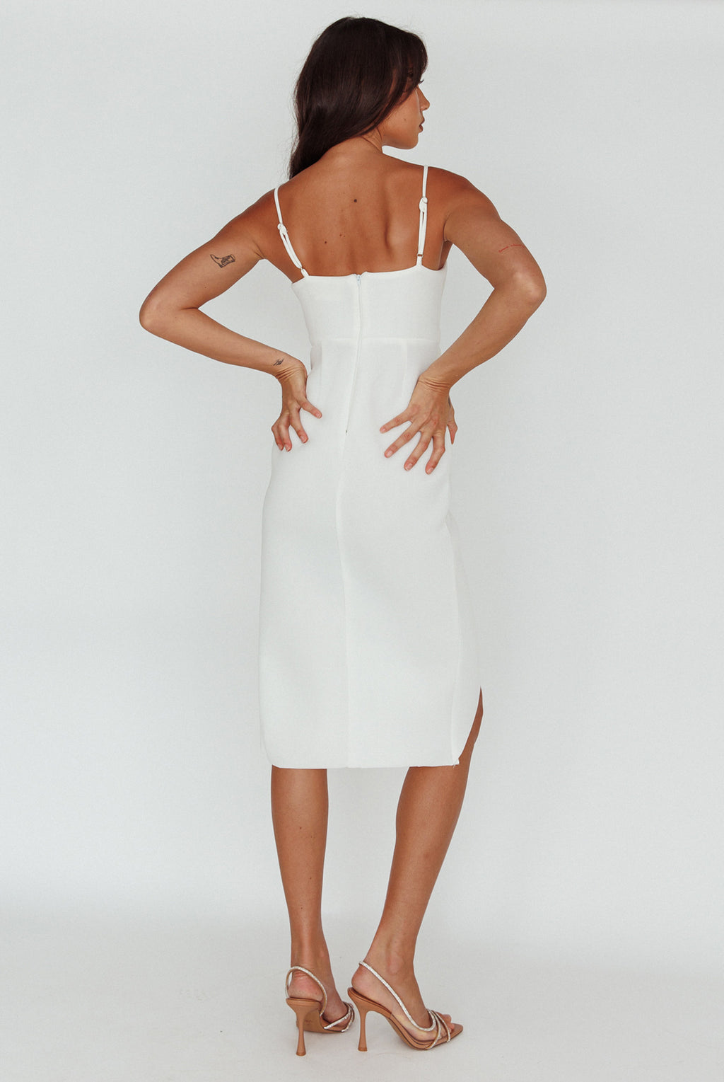 Amairani Cut-Out Bust Midi Dress White by Selfie Leslie Australia