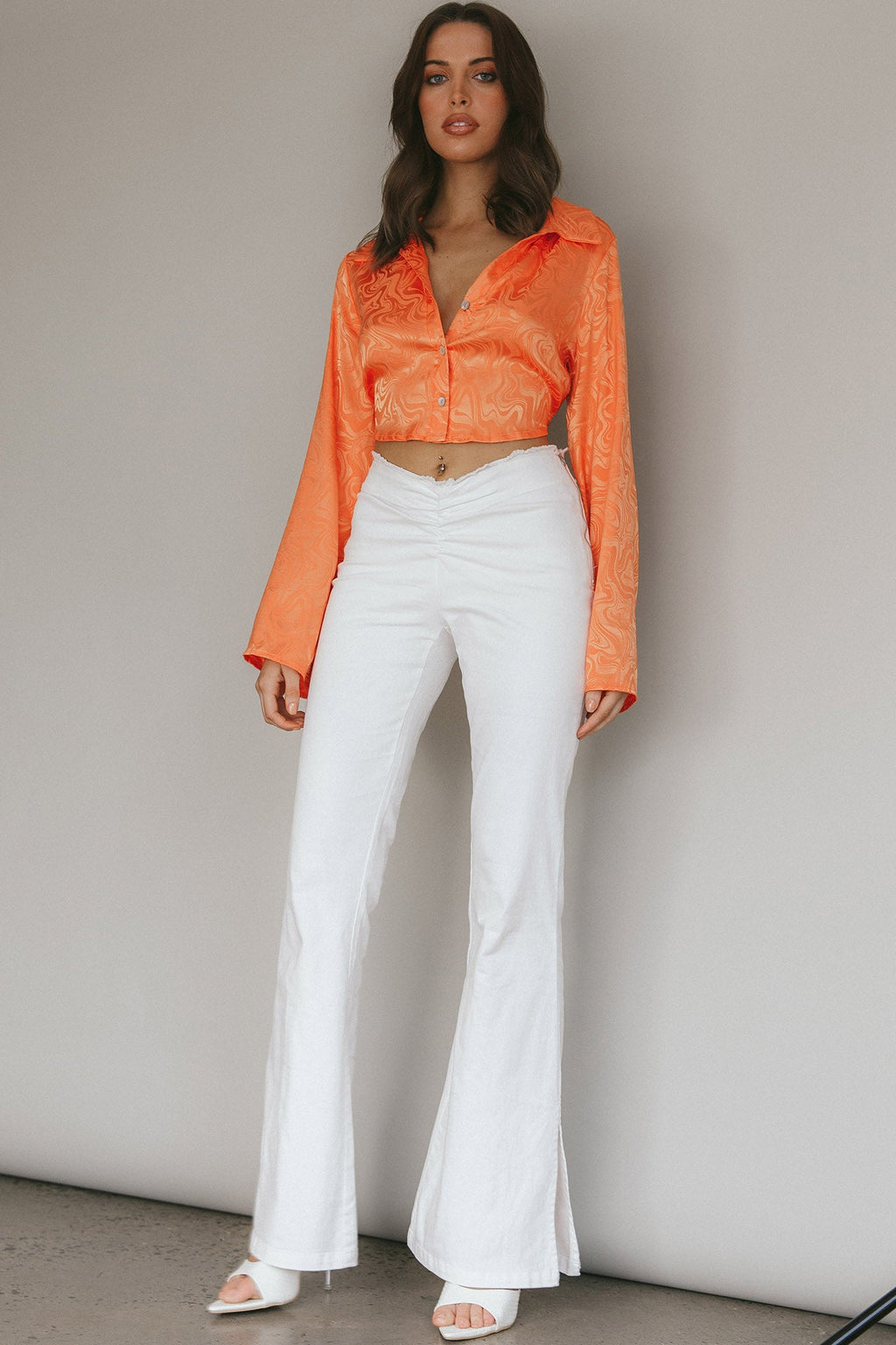 Mahla Flared Pants Ivory by Selfie Leslie