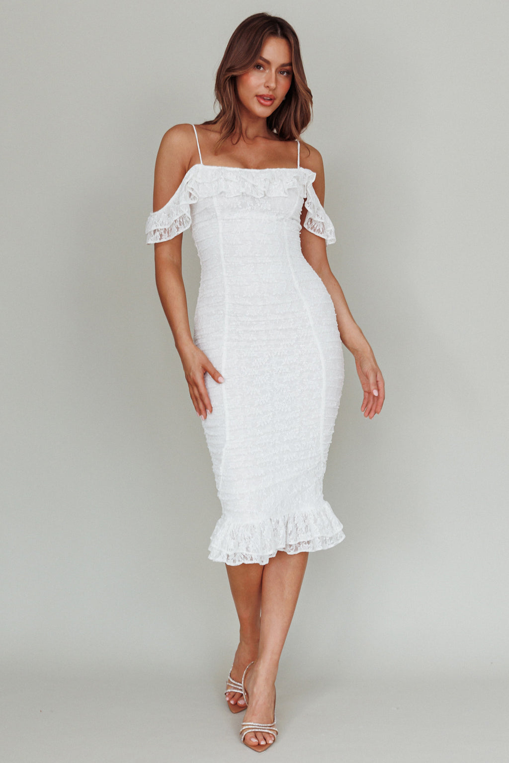 Wish Come True Lace Midi Dress White by Selfie Leslie Australia