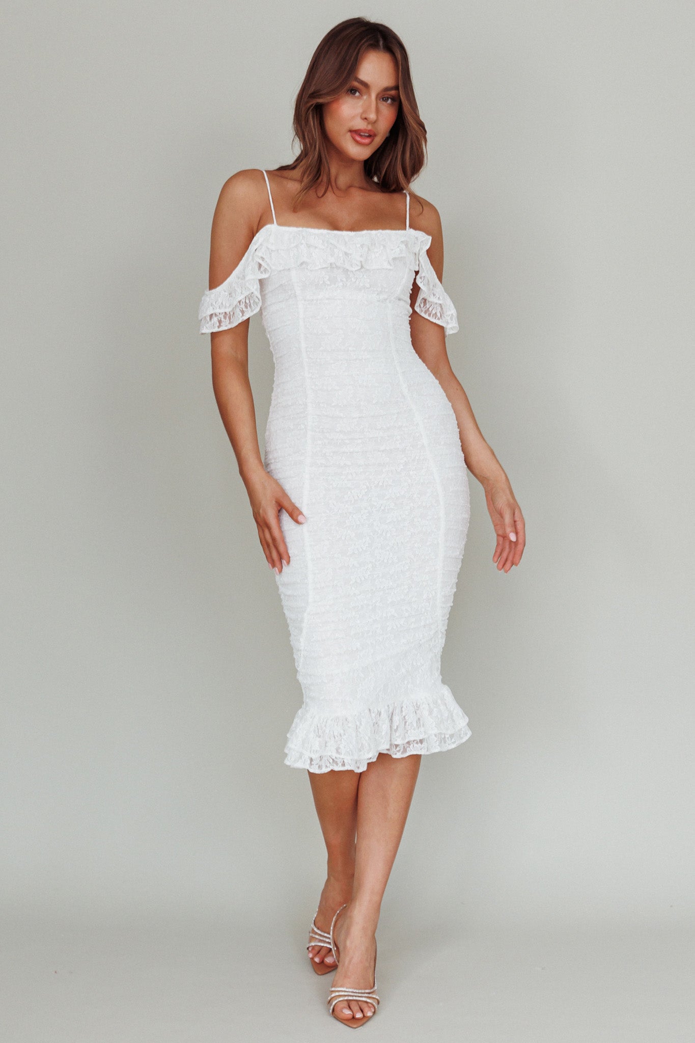 Wish Come True Lace Midi Dress White by Selfie Leslie Australia