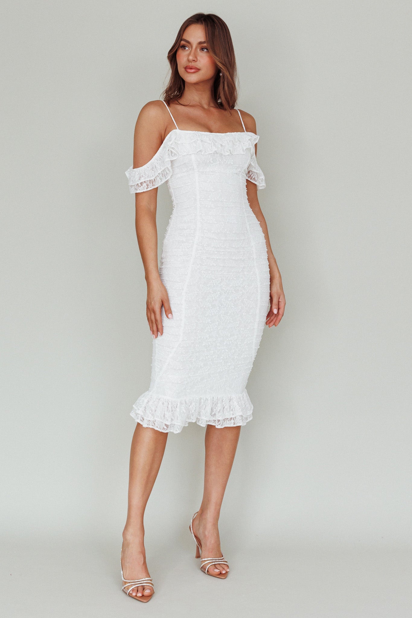 Wish Come True Lace Midi Dress White by Selfie Leslie Australia