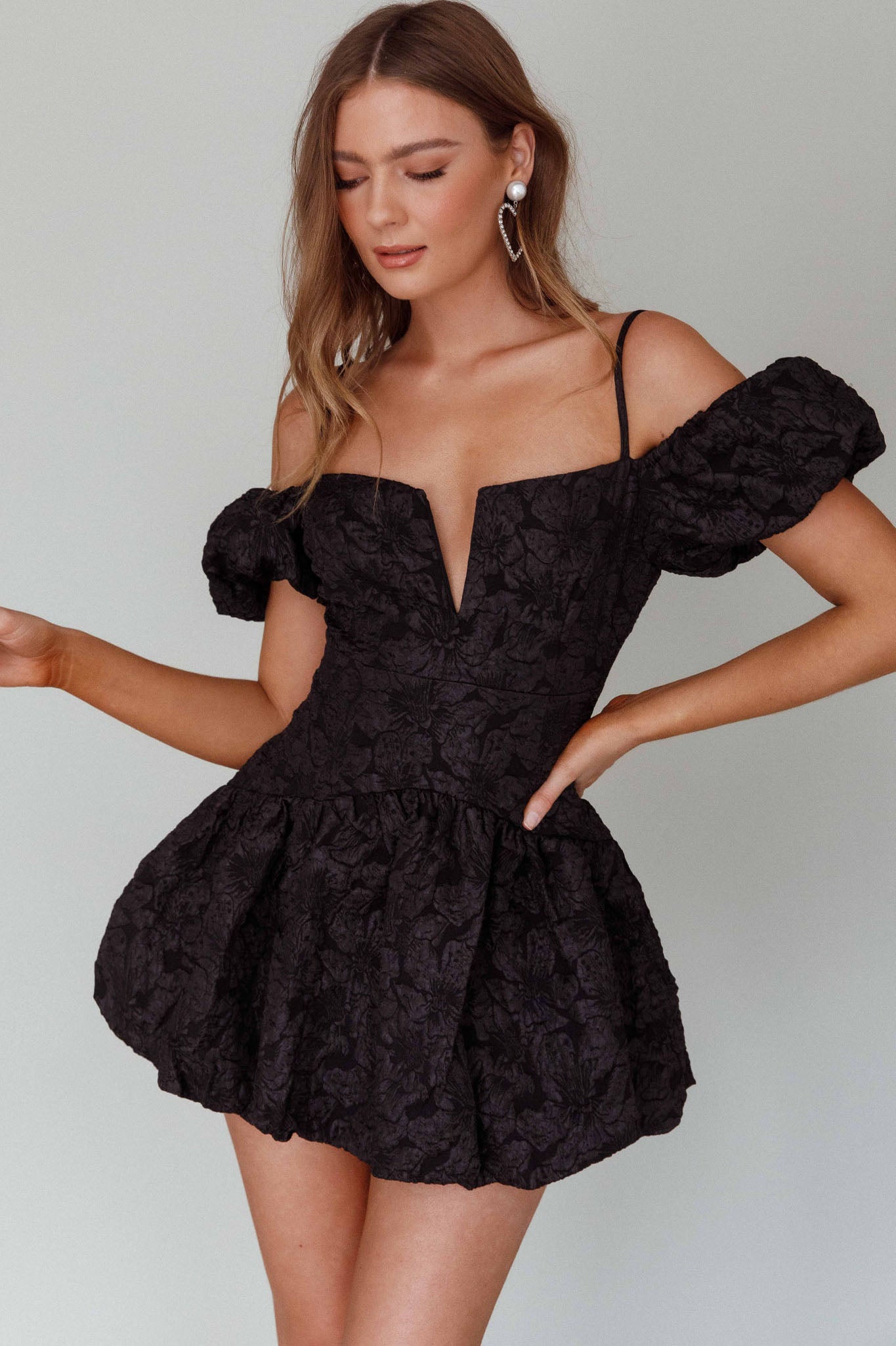 Mon Bebe Drop Waist Mini Dress Black by Selfie Leslie Australia