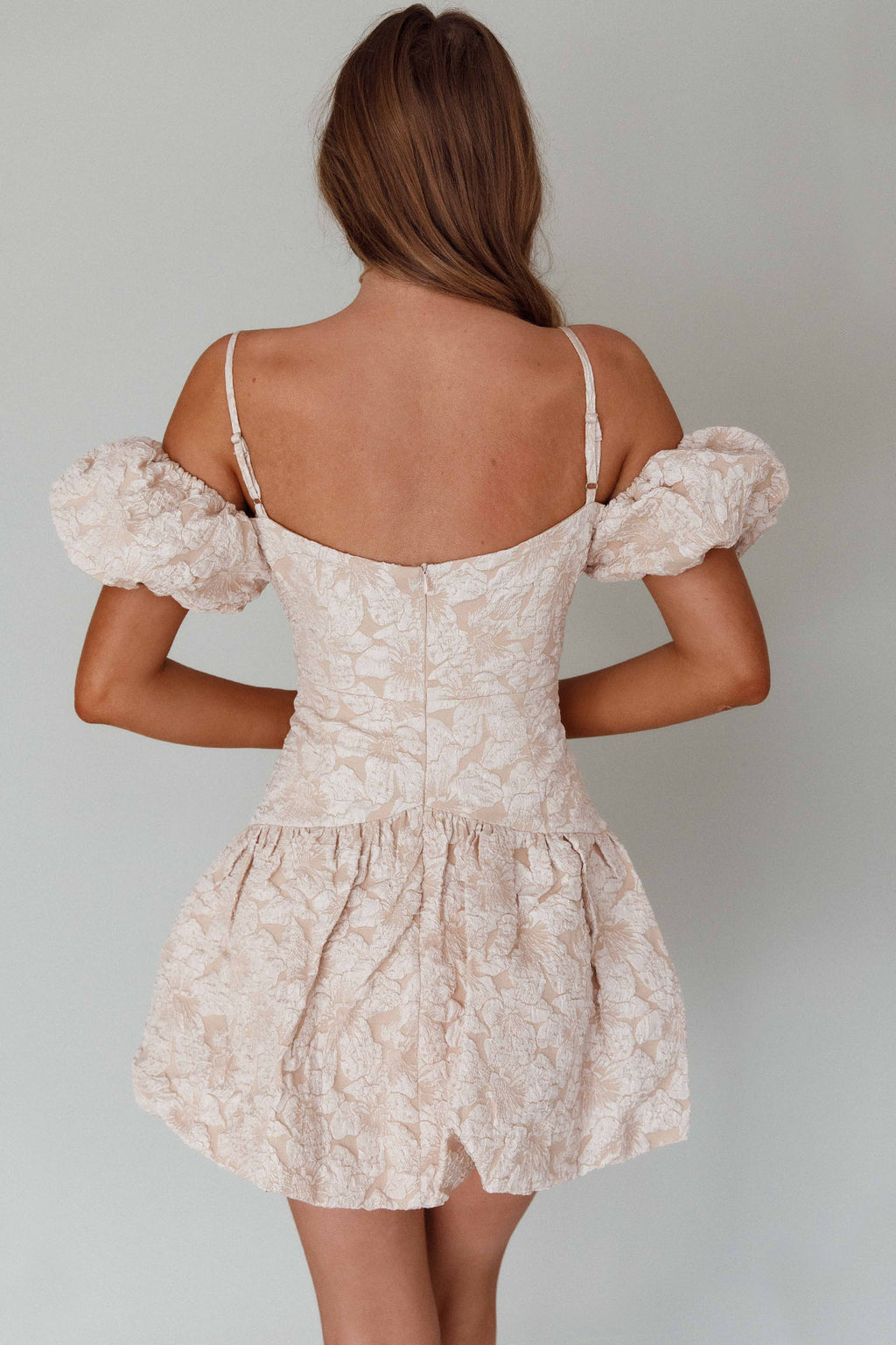 Mon Bebe Drop Waist Mini Dress Sand by Selfie Leslie Australia