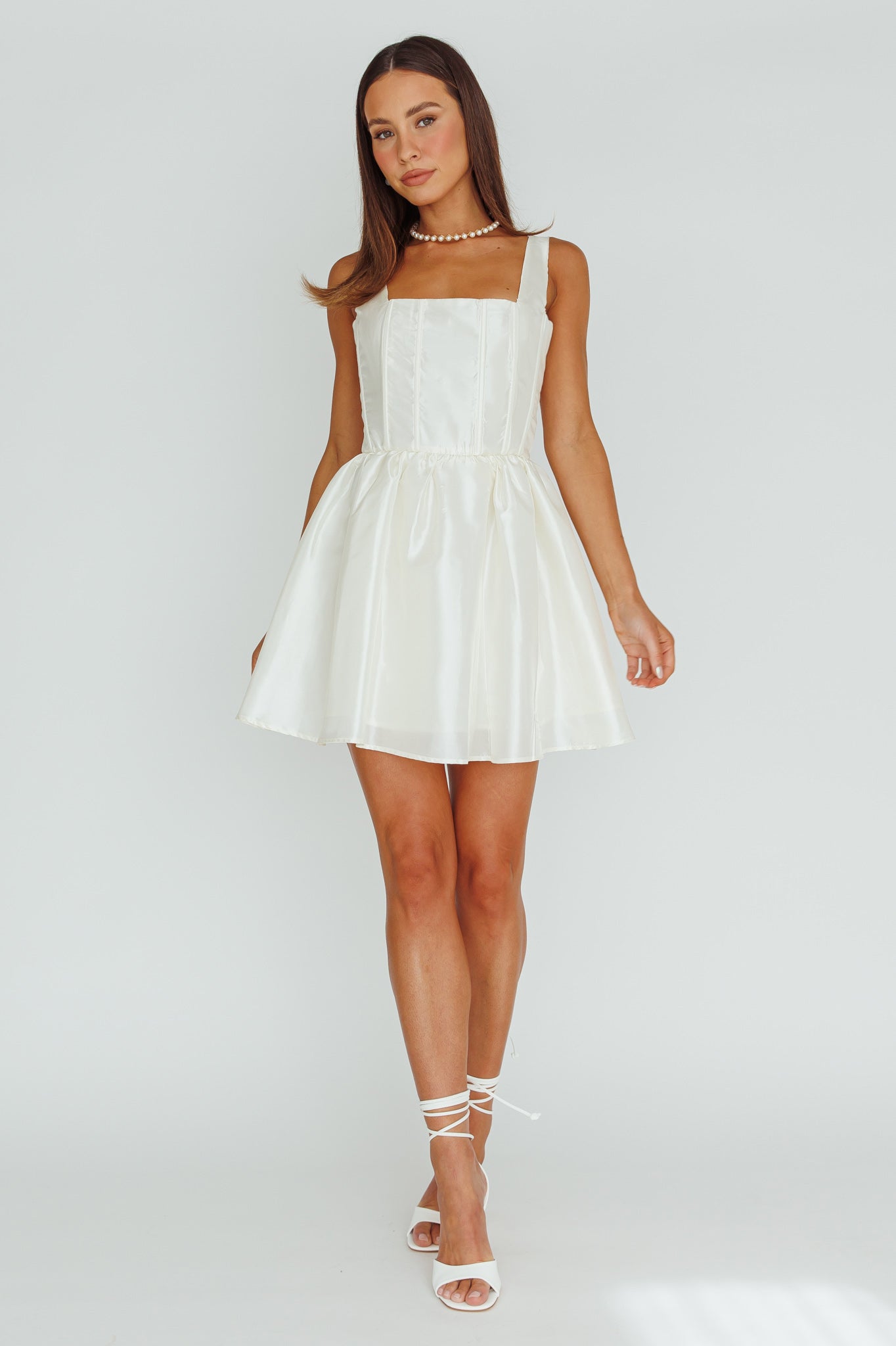 Suri Corset Bust Mini Dress Ivory by Selfie Leslie Australia