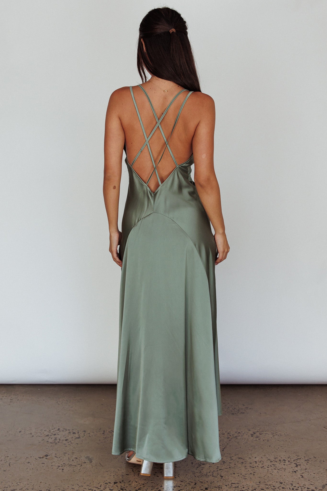 Signature Lace Trim Midi Dress Sage by Selfie Leslie Australia
