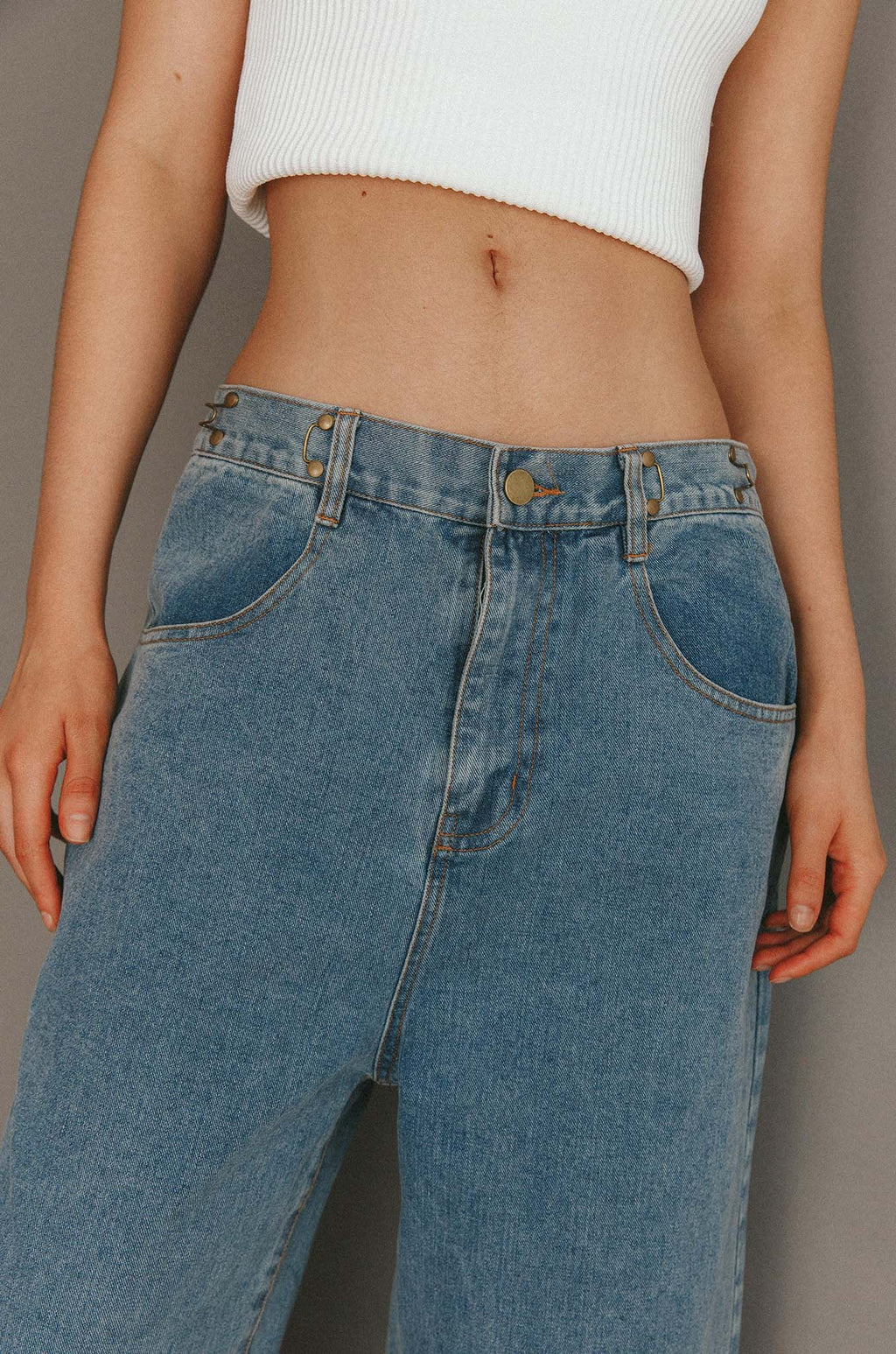 No Coincidence Wide Leg Jeans Denim Blue by Selfie Leslie Australia