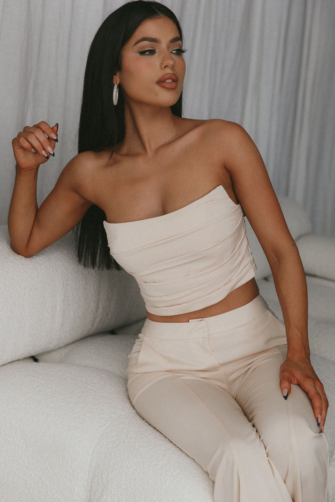 Monaco Nights Pleated Tube Top Nude by Selfie Leslie