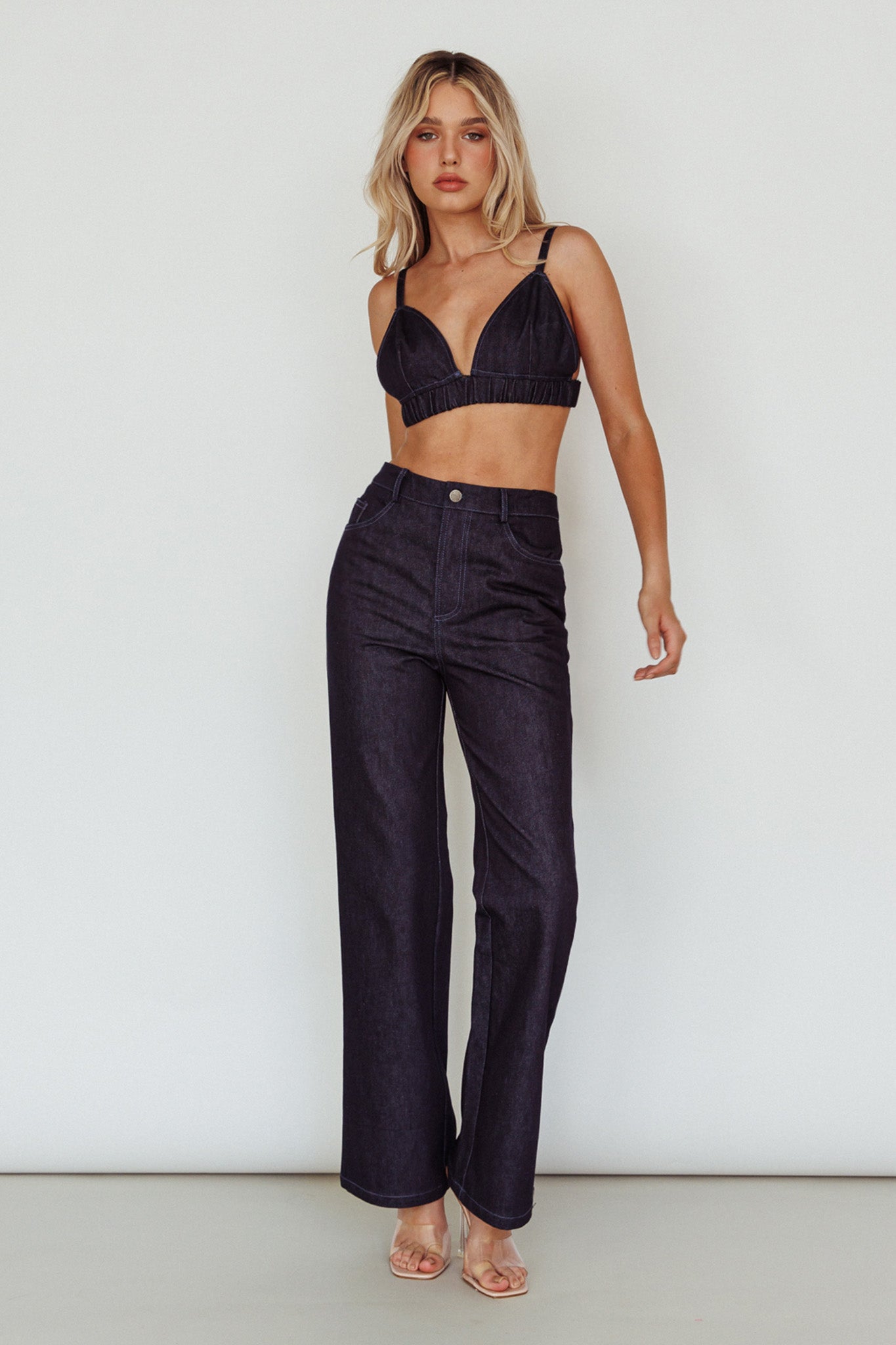 Isalei Straight Leg Pants Denim by Selfie Leslie Australia