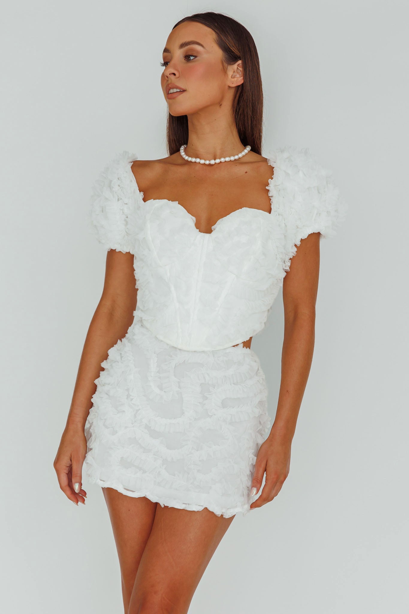 Cielito Embellished Mini Skirt White by Selfie Leslie Australia