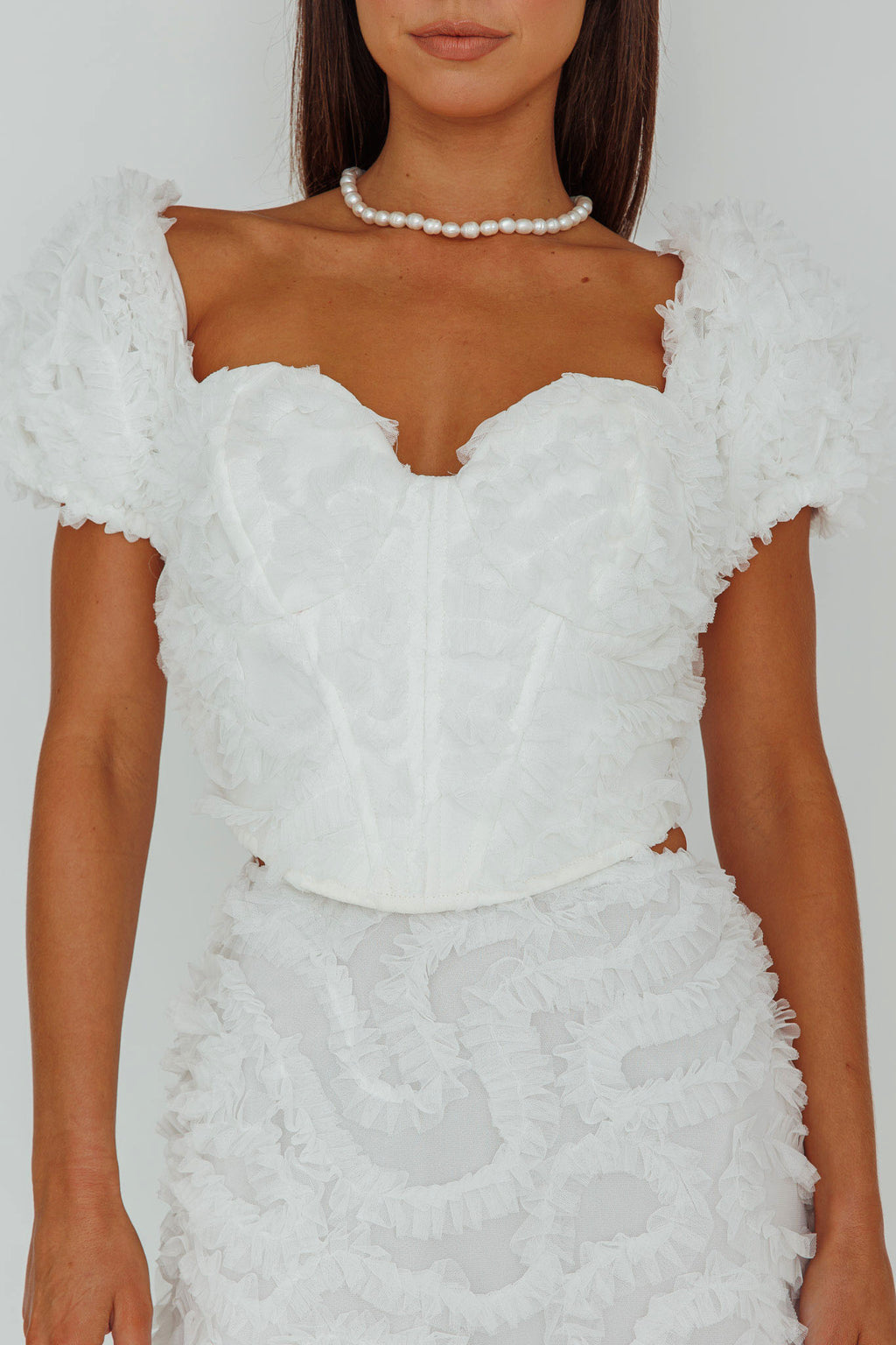 Cielito Embellished Crop Top White by Selfie Leslie Australia