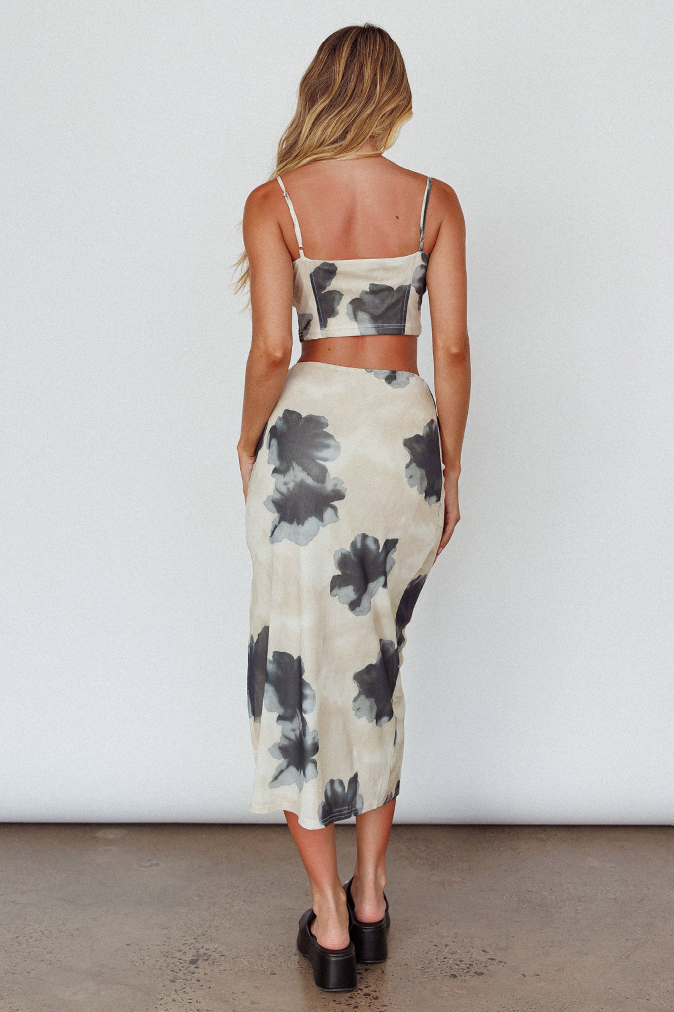 Miss Me Tied Bust Crop Top Floral Cream by Selfie Leslie Australia