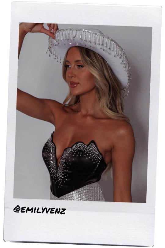 Up All Night Diamante Crop Top Black by Selfie Leslie Australia