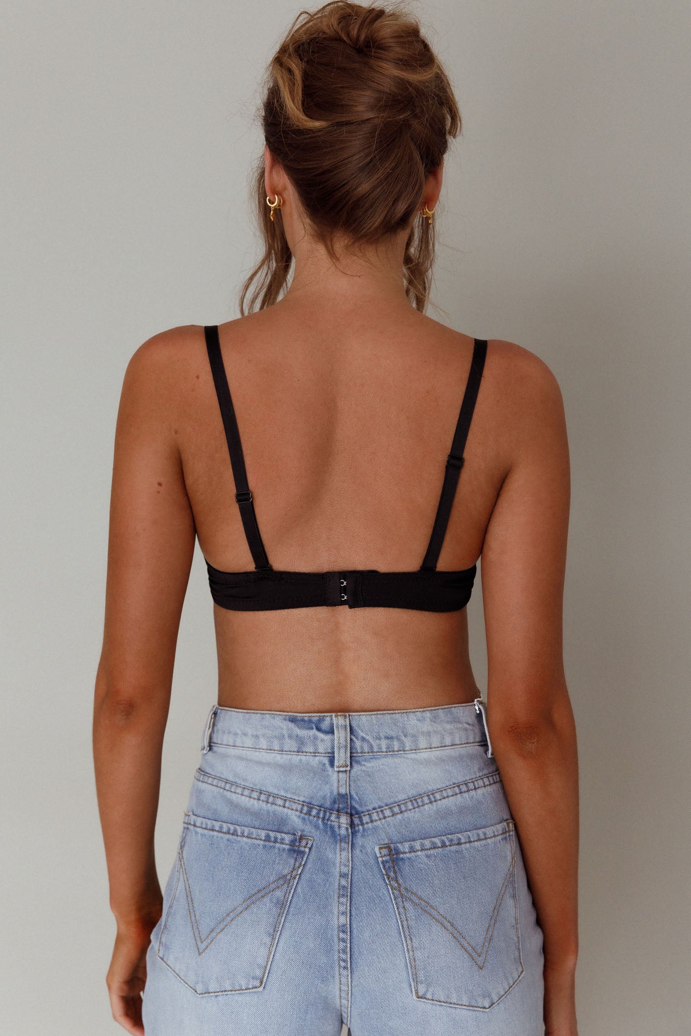 Showgirl Diamante Bra Crop Top Black by Selfie Leslie Australia